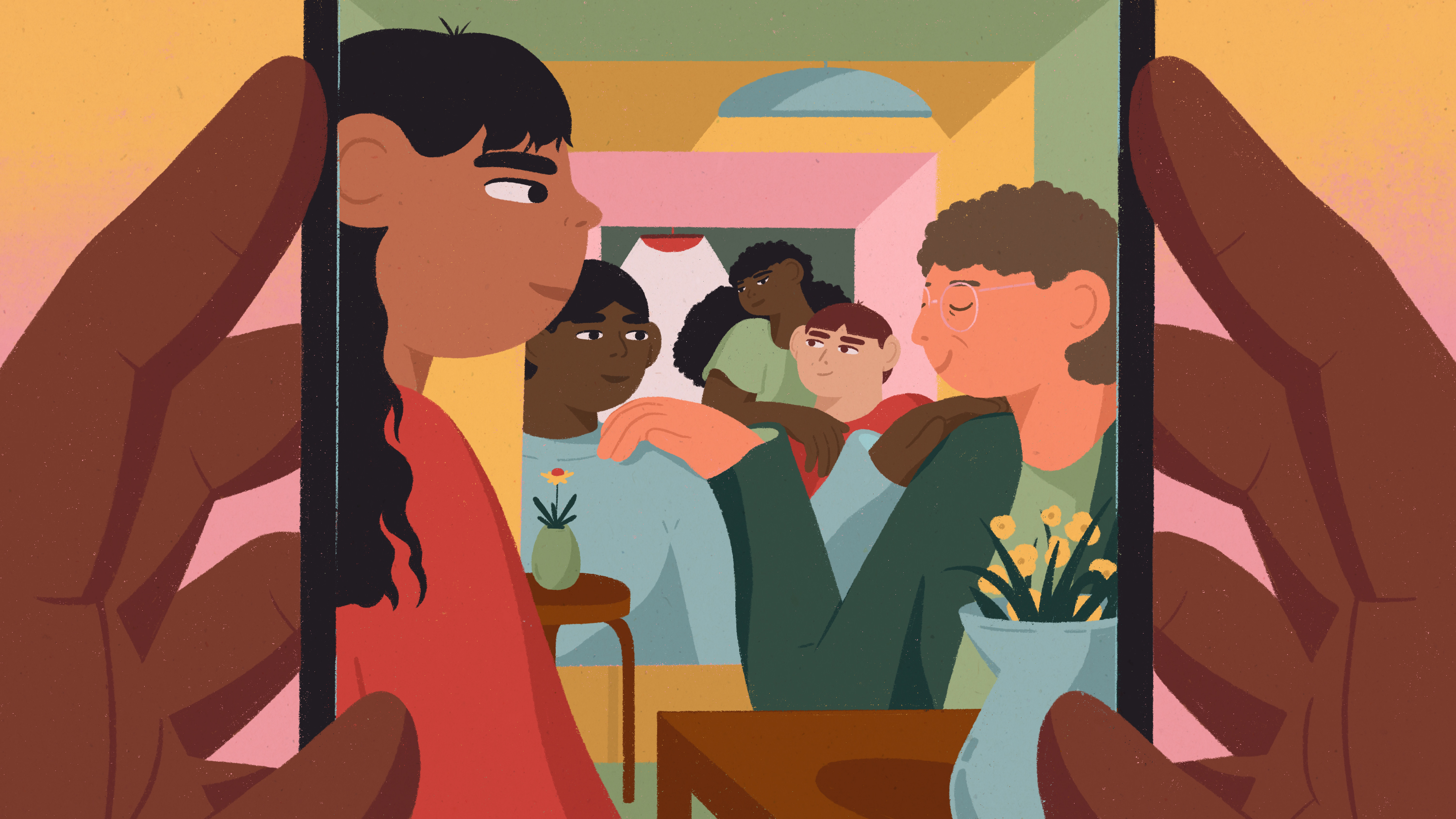 Though the pandemic has left us all less able to socialize in person with our close friends and community, we're still finding ways to use screens and other methods to connect and maintain relationships, research suggests. (Janice Chang for NPR)