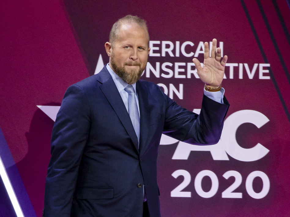 Brad Parscale on stage during the Conservative Political Action Conference 2020 in February. (Samuel Corum/Getty Images)