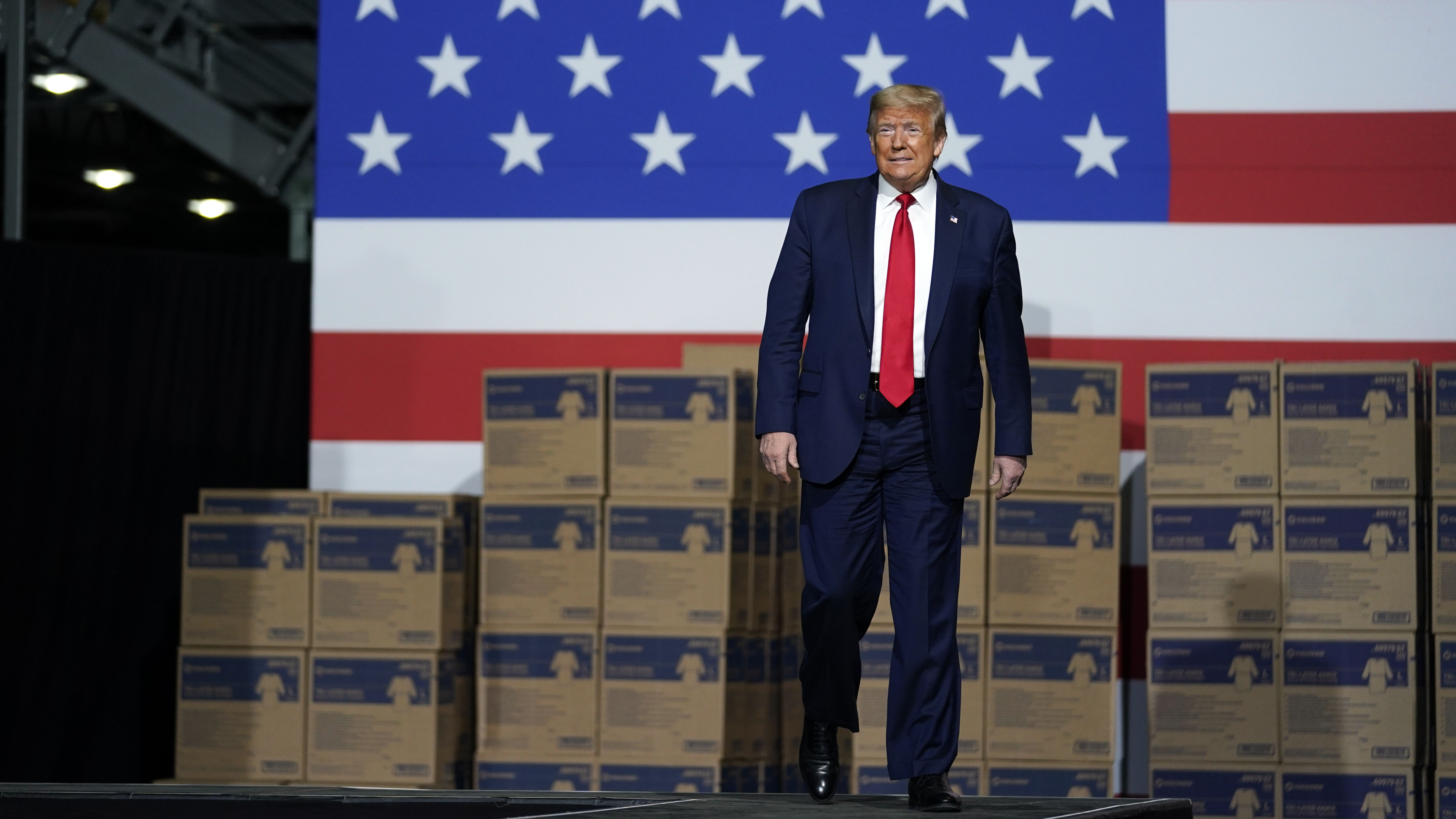 President Trump announced the new role for the Development Finance Corp. in May while touring Owens & Minor Inc., a medical supply company in Allentown, Pa.