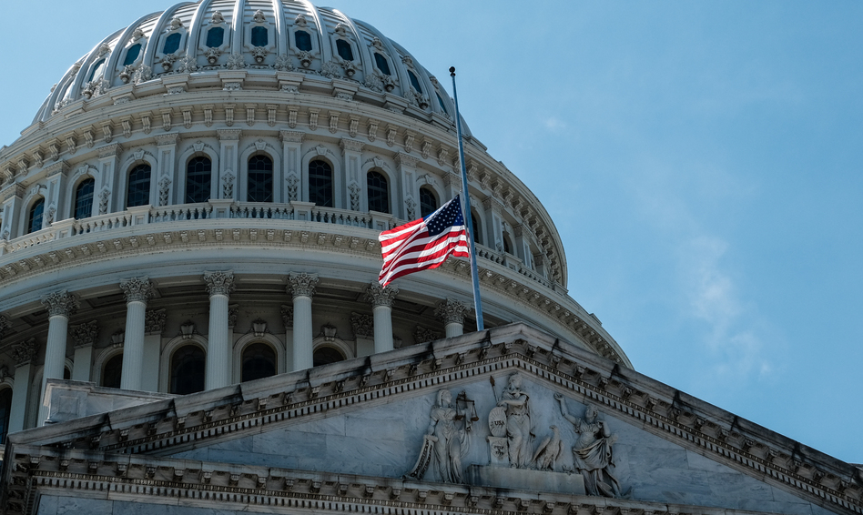 Lawmakers return to the Capitol on Monday. On Saturday, the flag was lowered to half staff to honor the life of Rep. John Lewis, D-Ga., who died late Friday. (Michael A. McCoy/Getty Images)