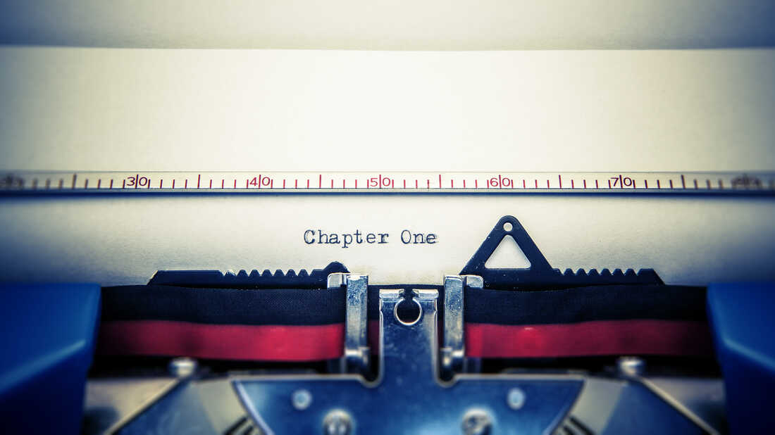 Chapter one typed on paper on typewriter.