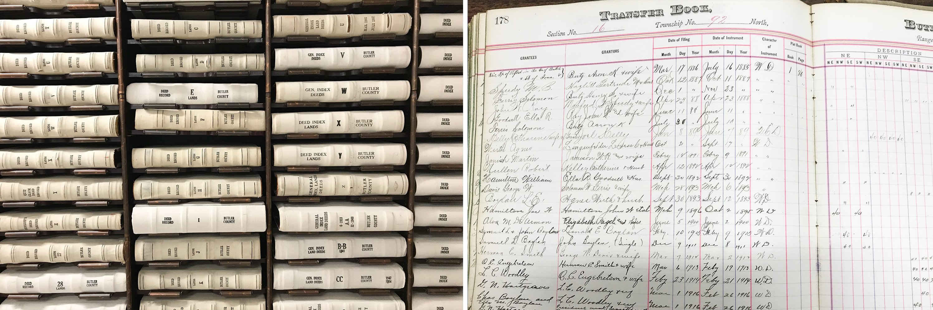 Records at the Butler County Recorder's office show who owned each parcel of land since the 1850s.