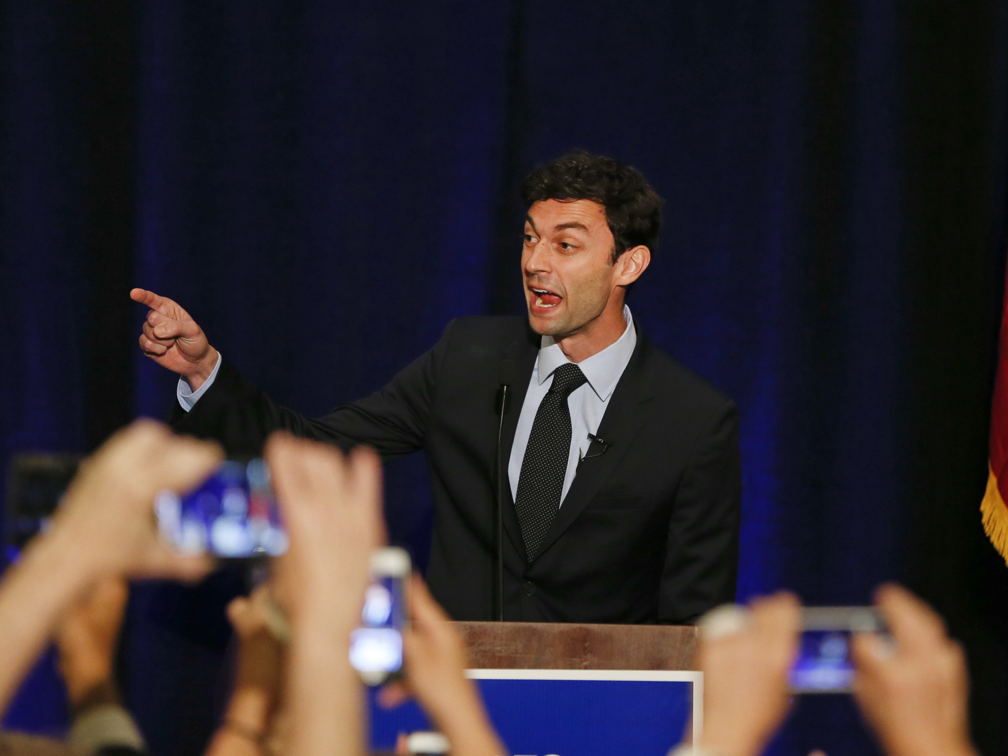Jon Ossoff, seen here in 2017, has criticized an ad by his Republican rival, David Perdue, as &quot;unbecoming of a sitting U.S. senator.&quot; (AP)