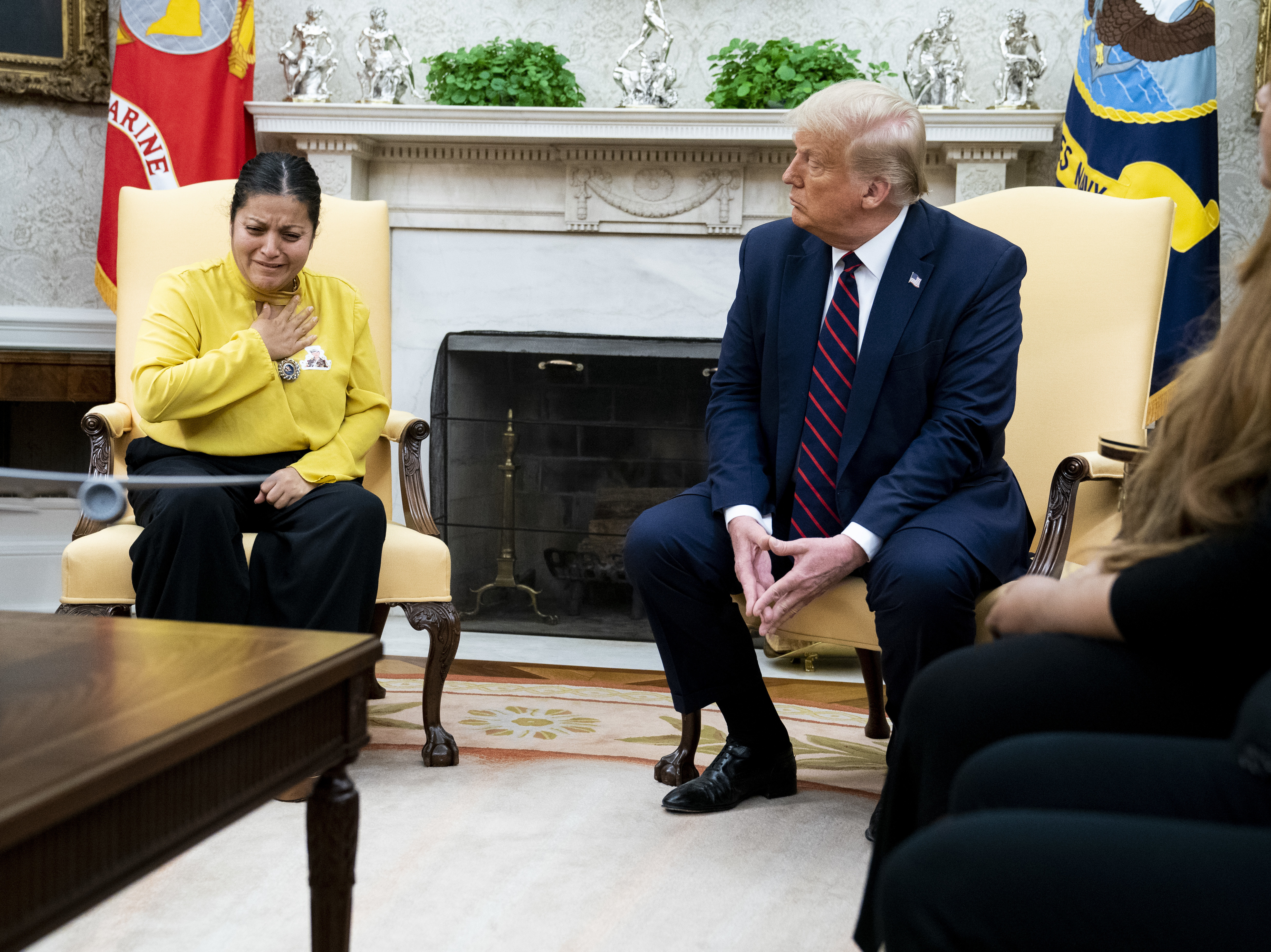 President Trump meets with the family of slain Fort Hood soldier Vanessa Guillen on Thursday. (Getty Images)