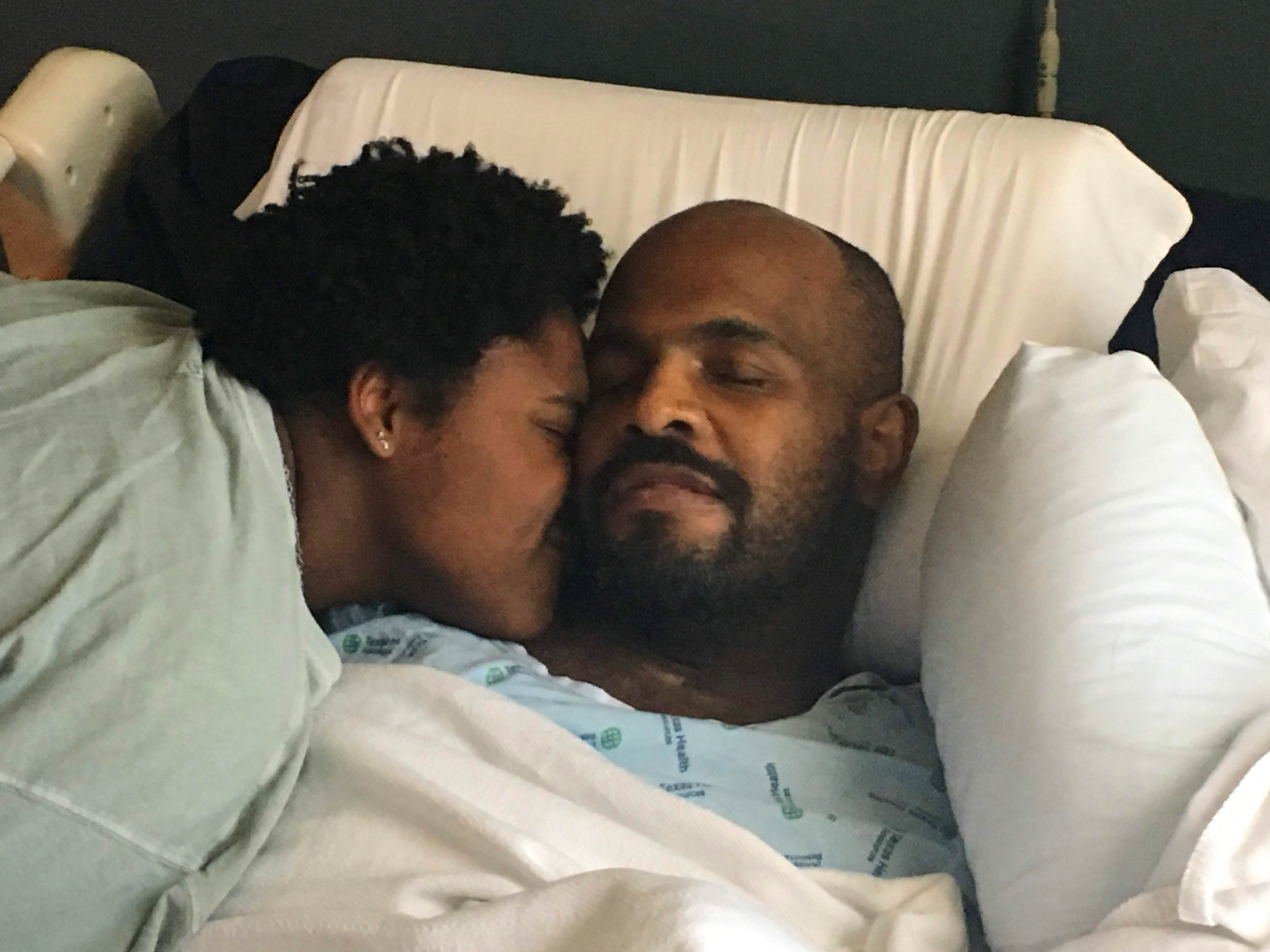 Melissa Hickson says no one asked her husband, Michael, shown here with stepdaughter Mia, if he wanted to keep getting treatment. &quot;He would say: 'I want to live. I love my family and my children ... that's the reason for the three years I have fought to survive,'&quot; she says. (Melissa Hickson)