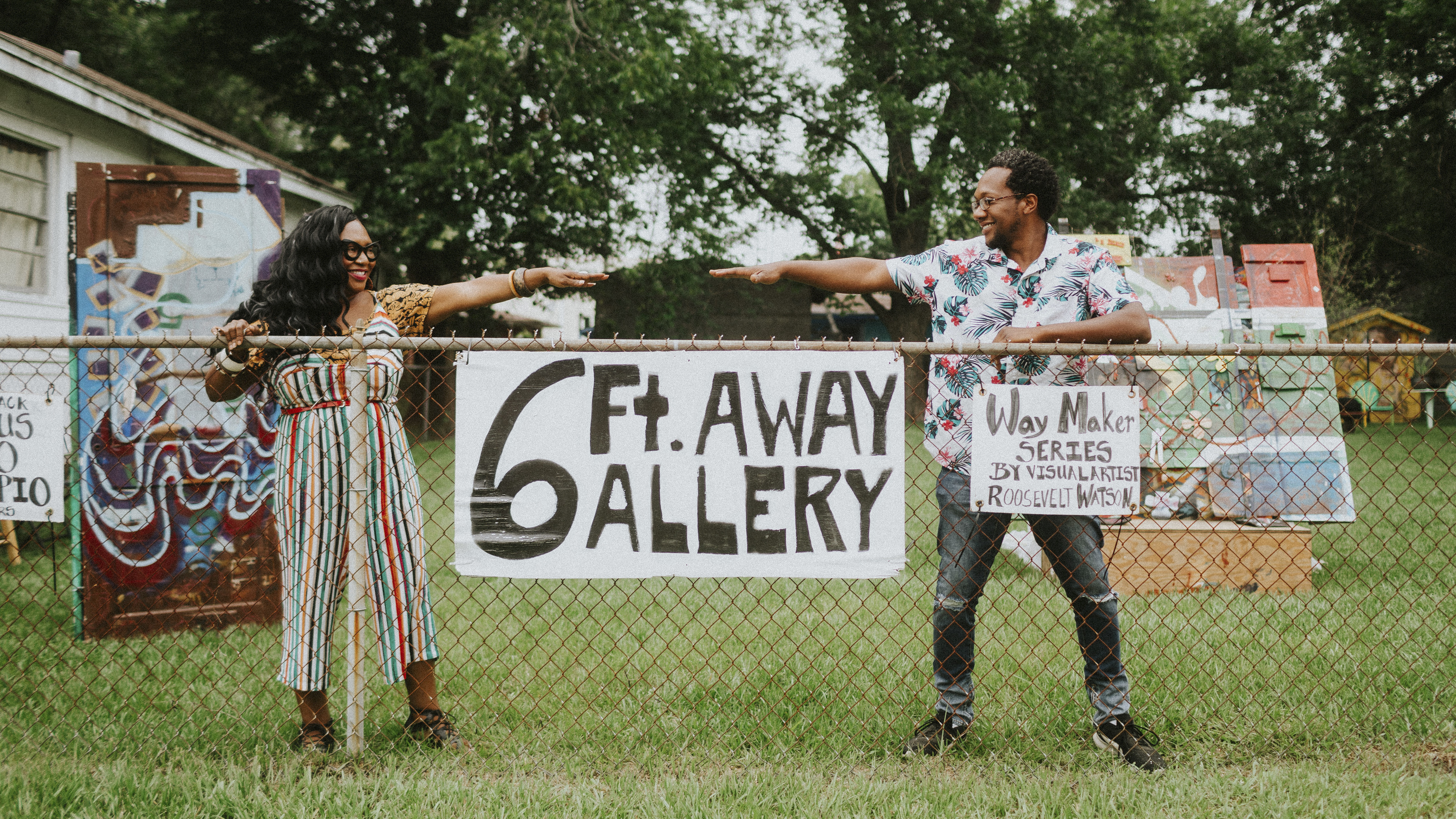 Artists Shawana Brooks and her husband Roosevelt Watson III started the 6 Ft. Away Gallery in their yard in Jacksonville, Florida. They created it as a way to showcase Roosevelt