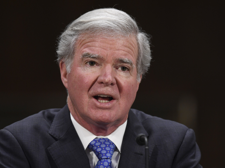 NCAA President Mark Emmert testifies on Capitol Hill in February.