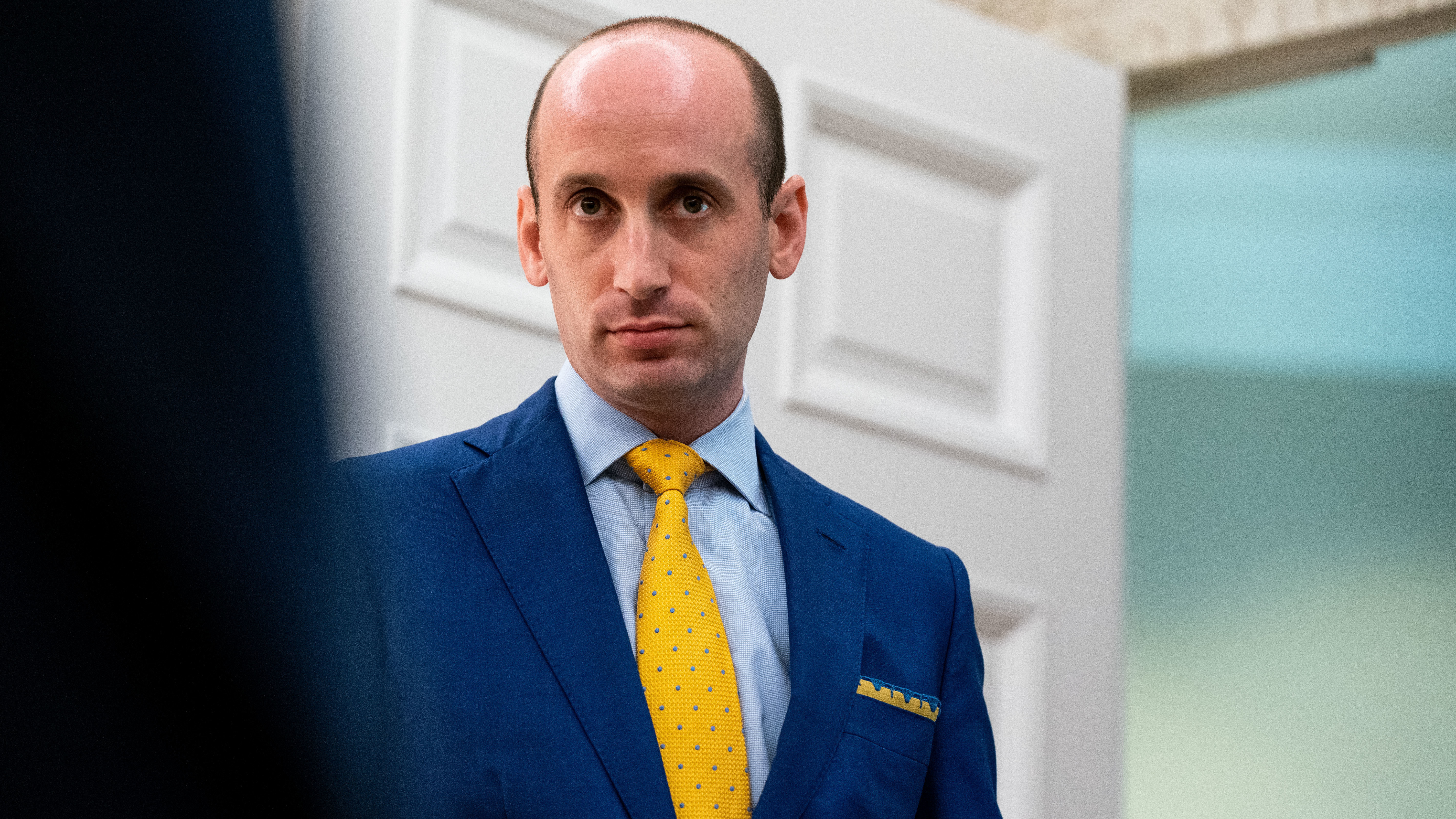 Stephen Miller, White House senior adviser for policy, listens during a meeting in the Oval Office of the White House in Washington, D.C., on July 15.