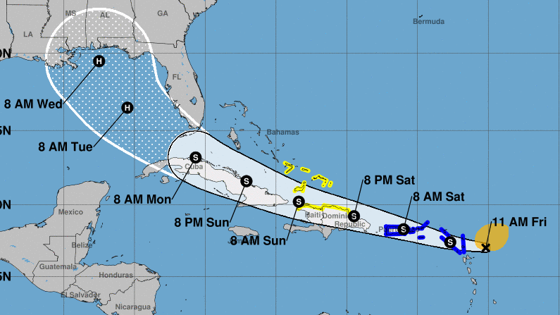 Tropical Storms Laura And Marco Head For Gulf Coast At Same Time : NPR