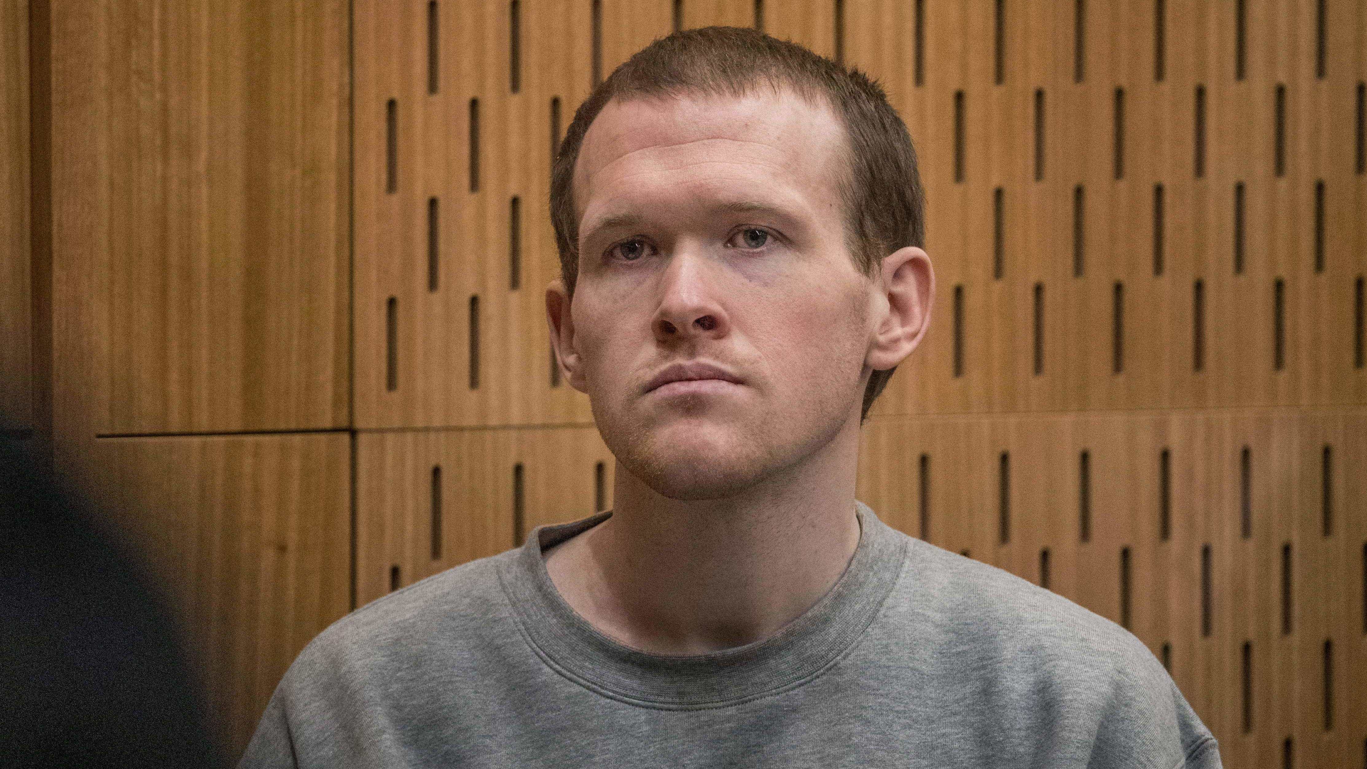 White supremacist Brenton Tarrant is seen in court in Christchurch, New Zealand at his sentening Thursday. Tarrant was sentenced to life in prison without parole for the massacre of 51 Muslim worshippers.