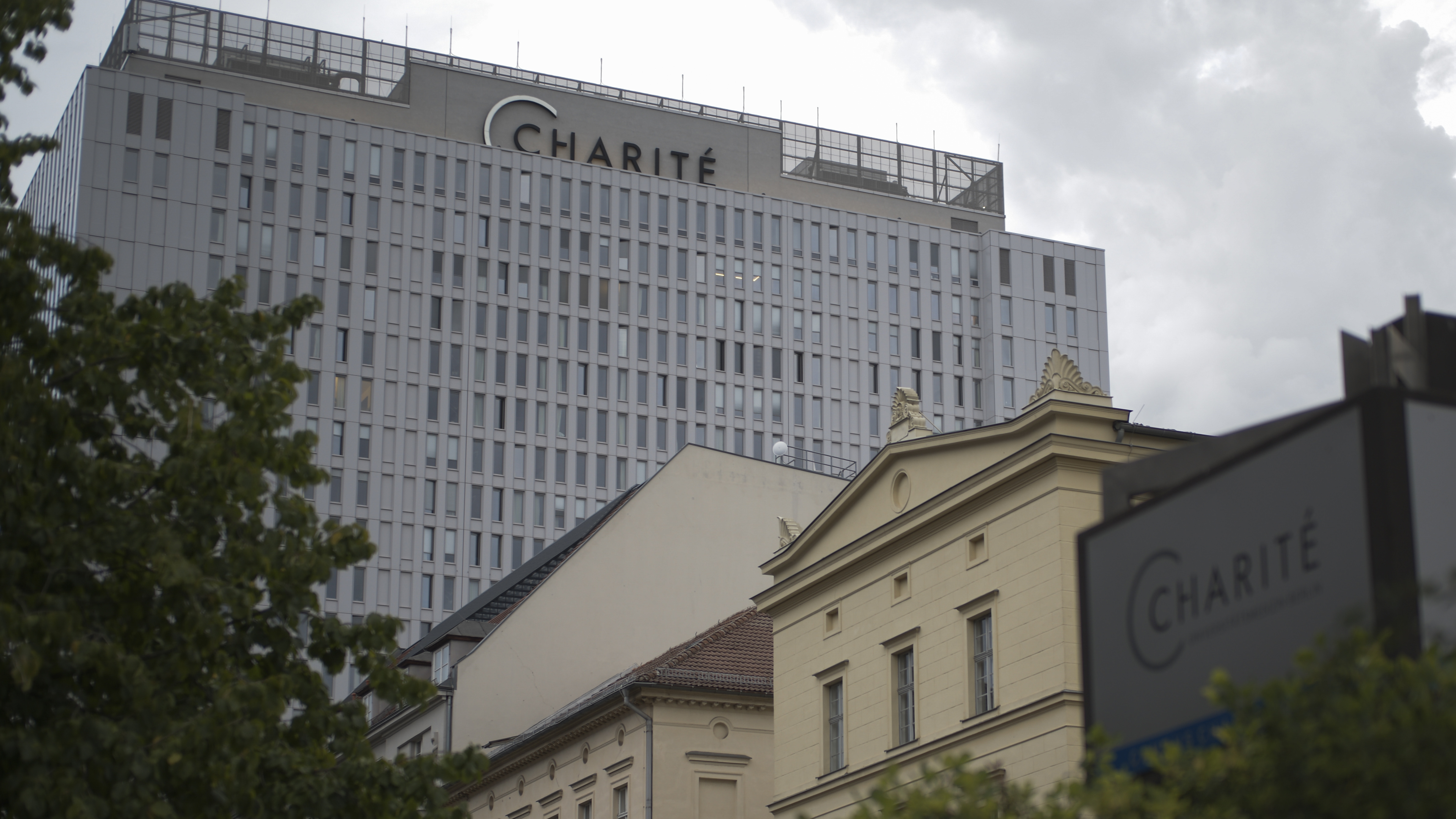 The central building of Charité Hospital in Berlin, where doctors say Alexei Navalny