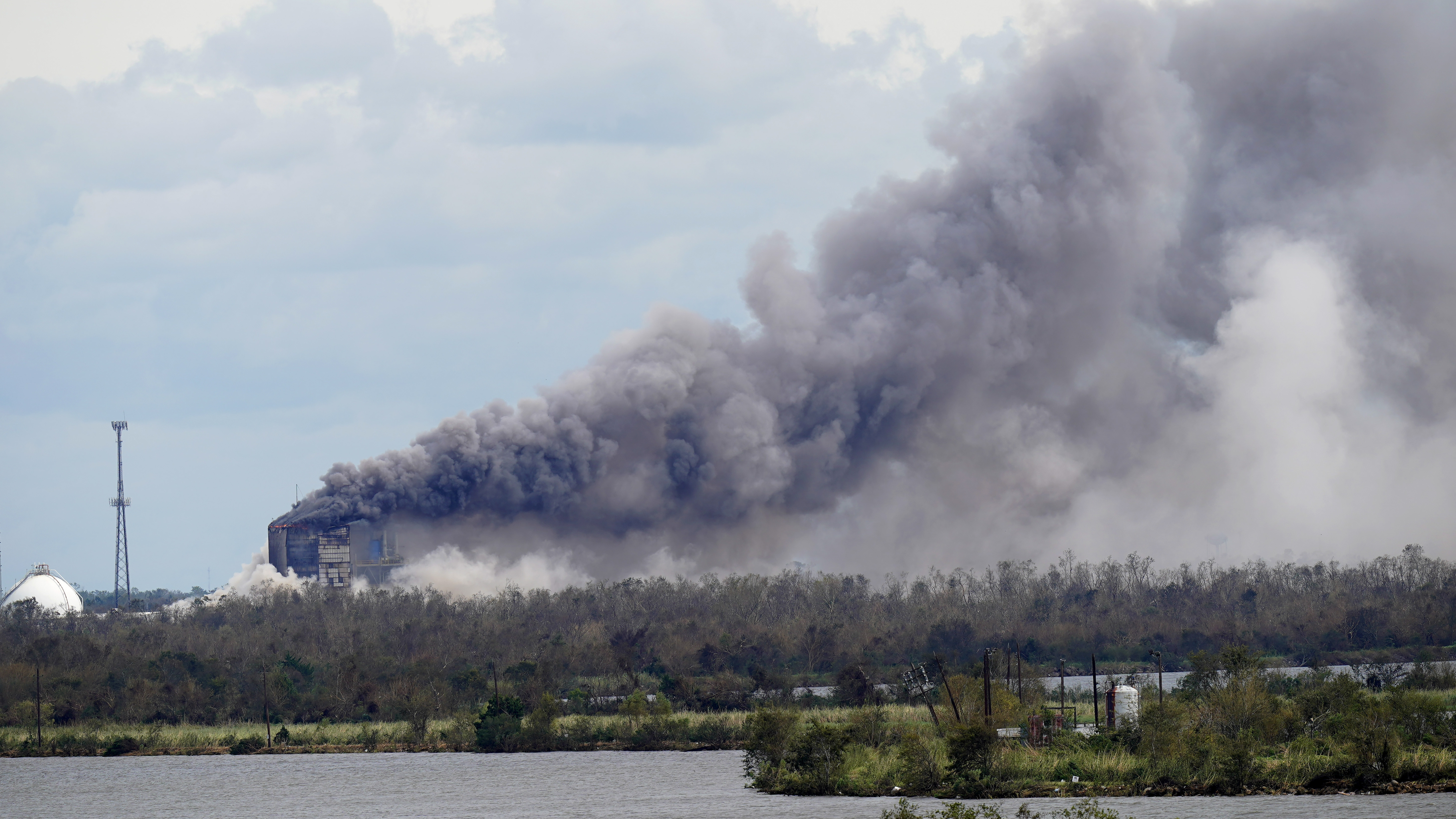 Hurricane Laura caused a fire at a chemical plant owned by BioLab Inc. in Westlake, La. The plant manufactures chemicals for swimming pools.