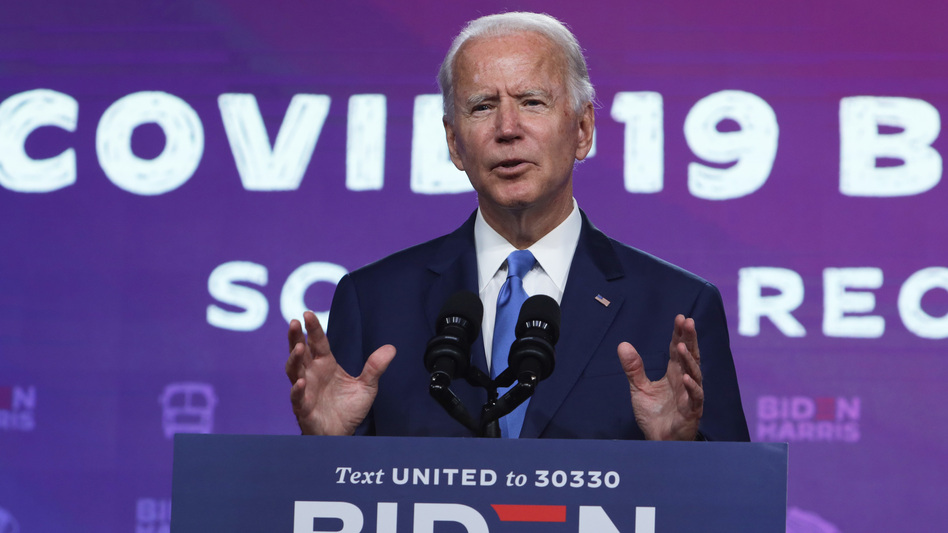 Democratic presidential nominee Joe Biden spoke about school reopenings at a Wednesday event in Wilmington, Del. (Alex Wong/Getty Images)