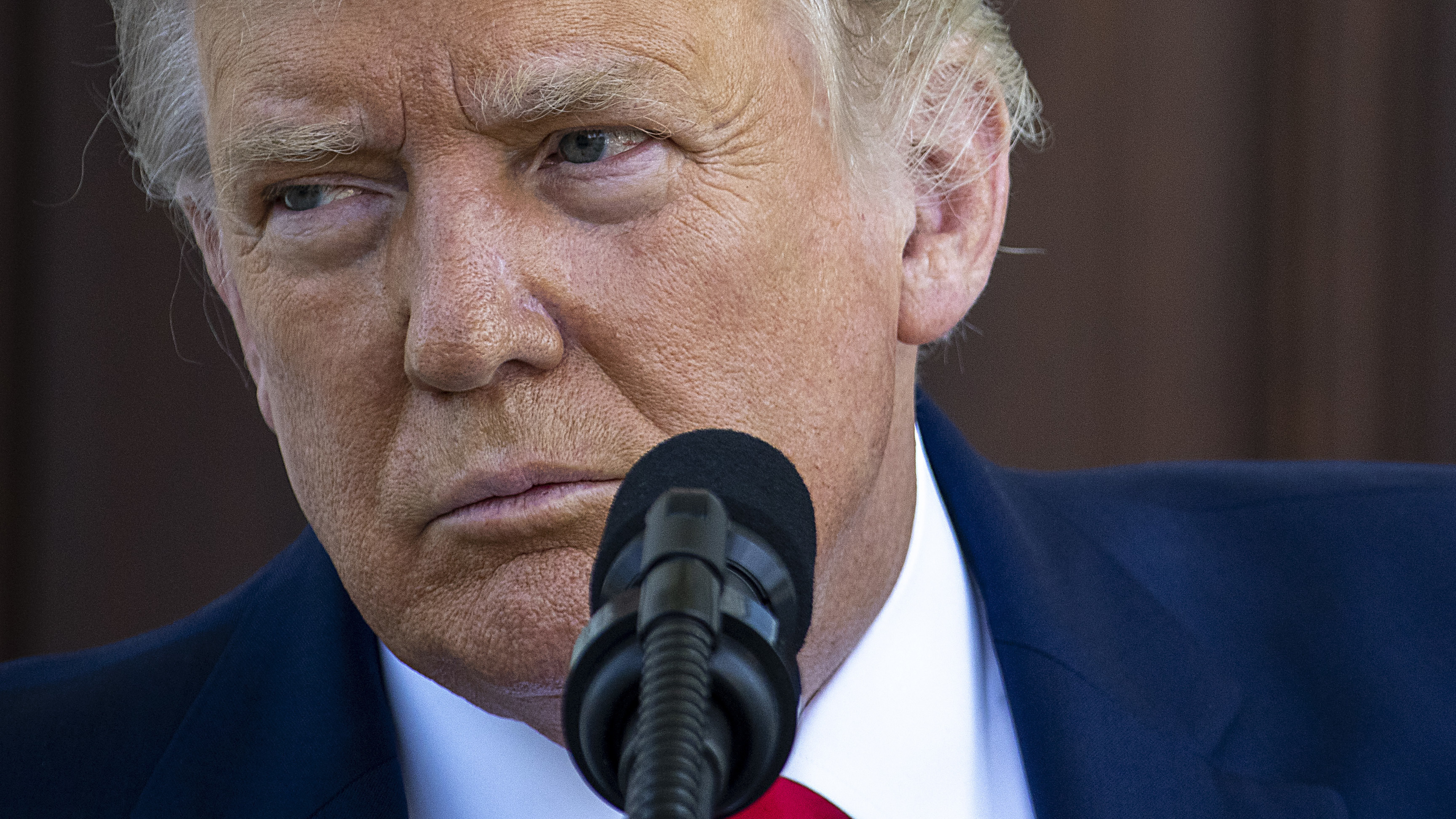 President Trump takes questions during a Labor Day press conference at the White House. (Getty Images)