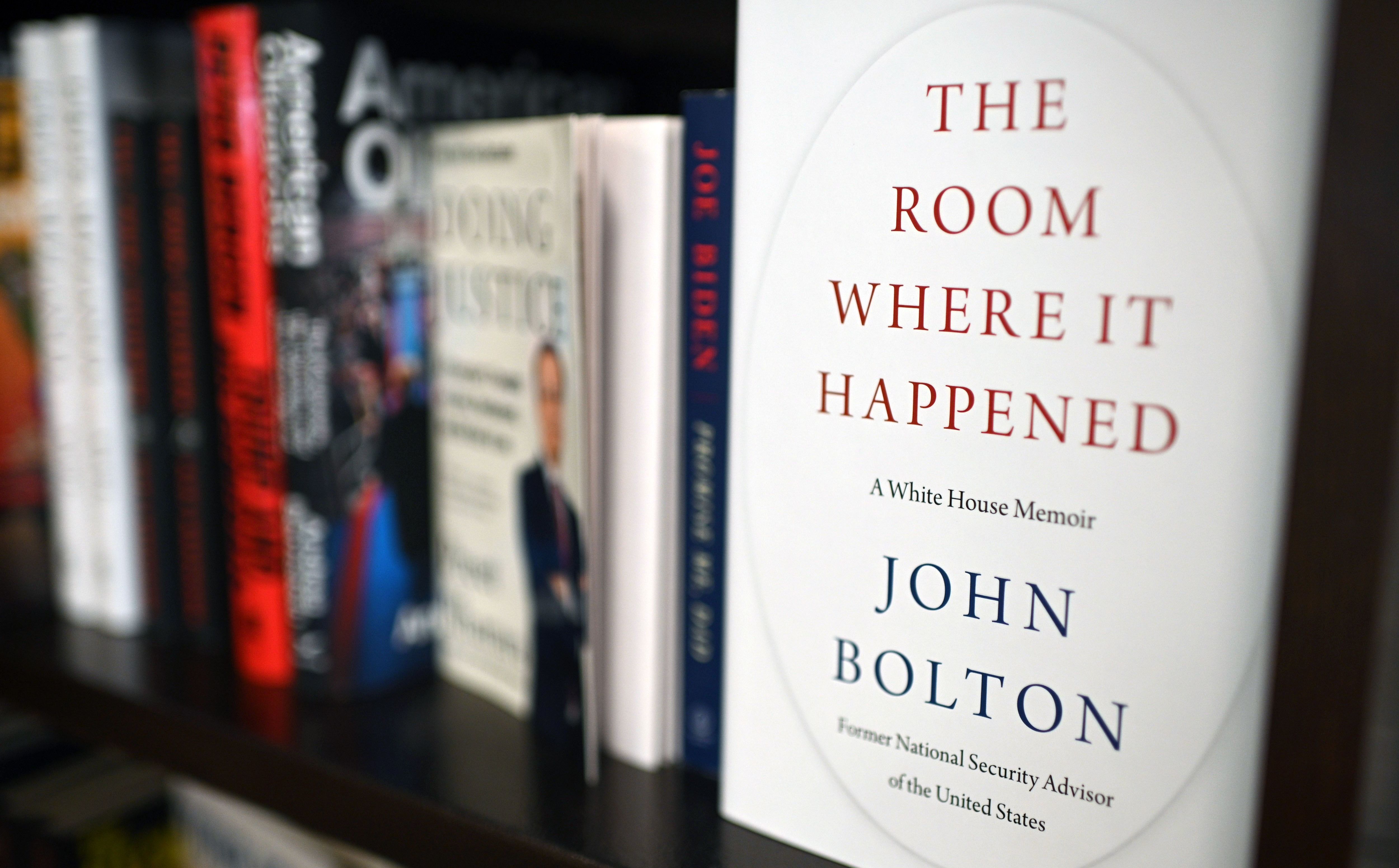 Copies of <em>The Room Where it Happened,</em> a memoir by former national security adviser John Bolton, are seen at a Barnes & Noble bookstore in Glendale, Calif., in June. (AFP via Getty Images)