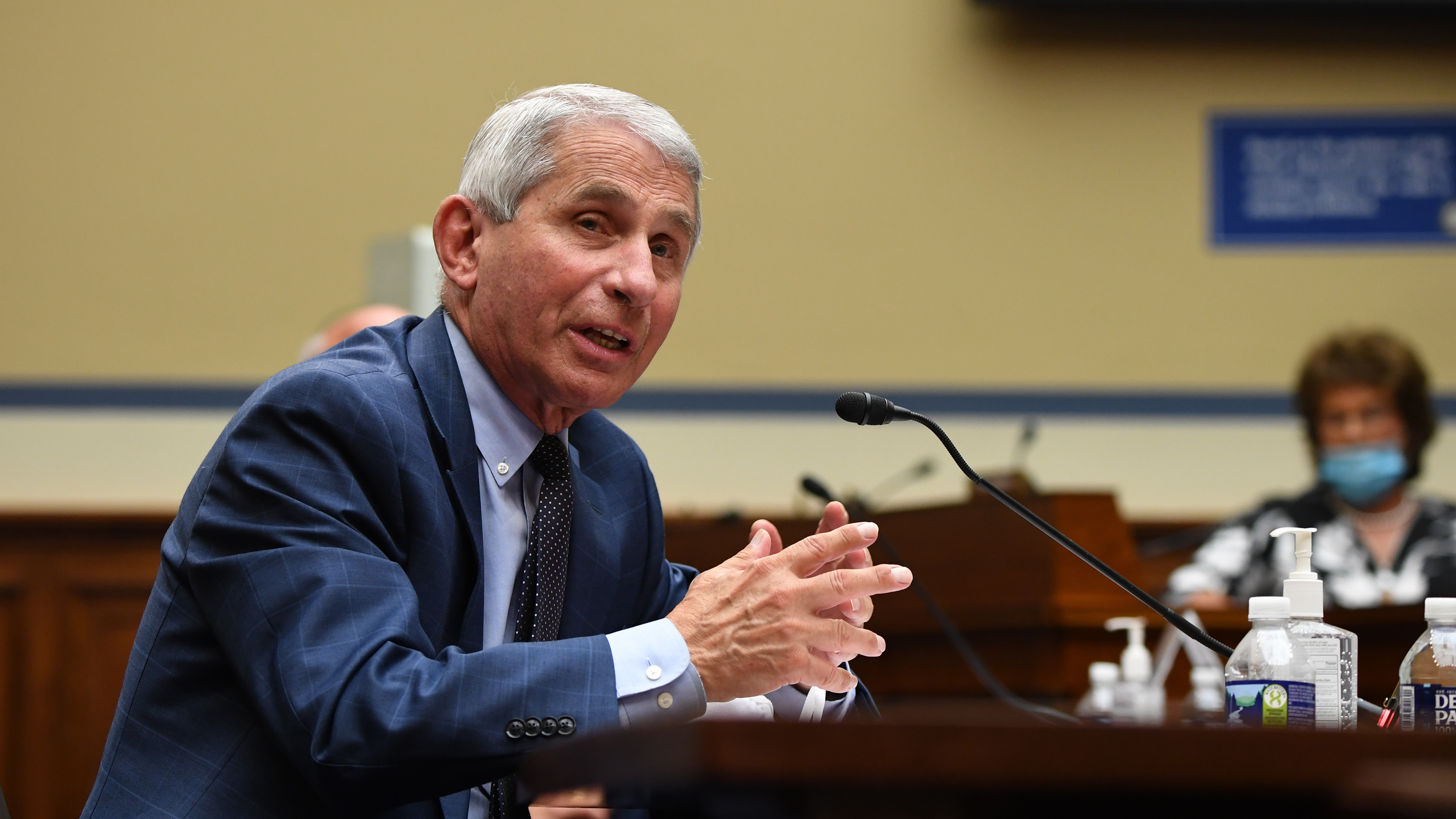 Dr. Anthony Fauci, director of the National Institute for Allergy and Infectious Diseases, is pictured in a hearing on July 31. He is testifying on Wednesday alongside other top health officials in a Senate panel hearing. (Getty Images)