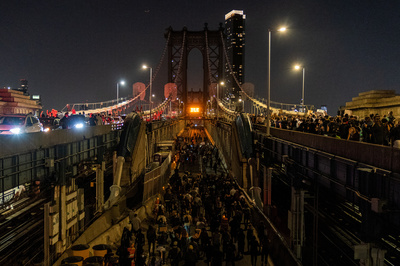 A crowd marched in Brooklyn, N.Y., following the announcement of a single indictment in the Breonna Taylor case.