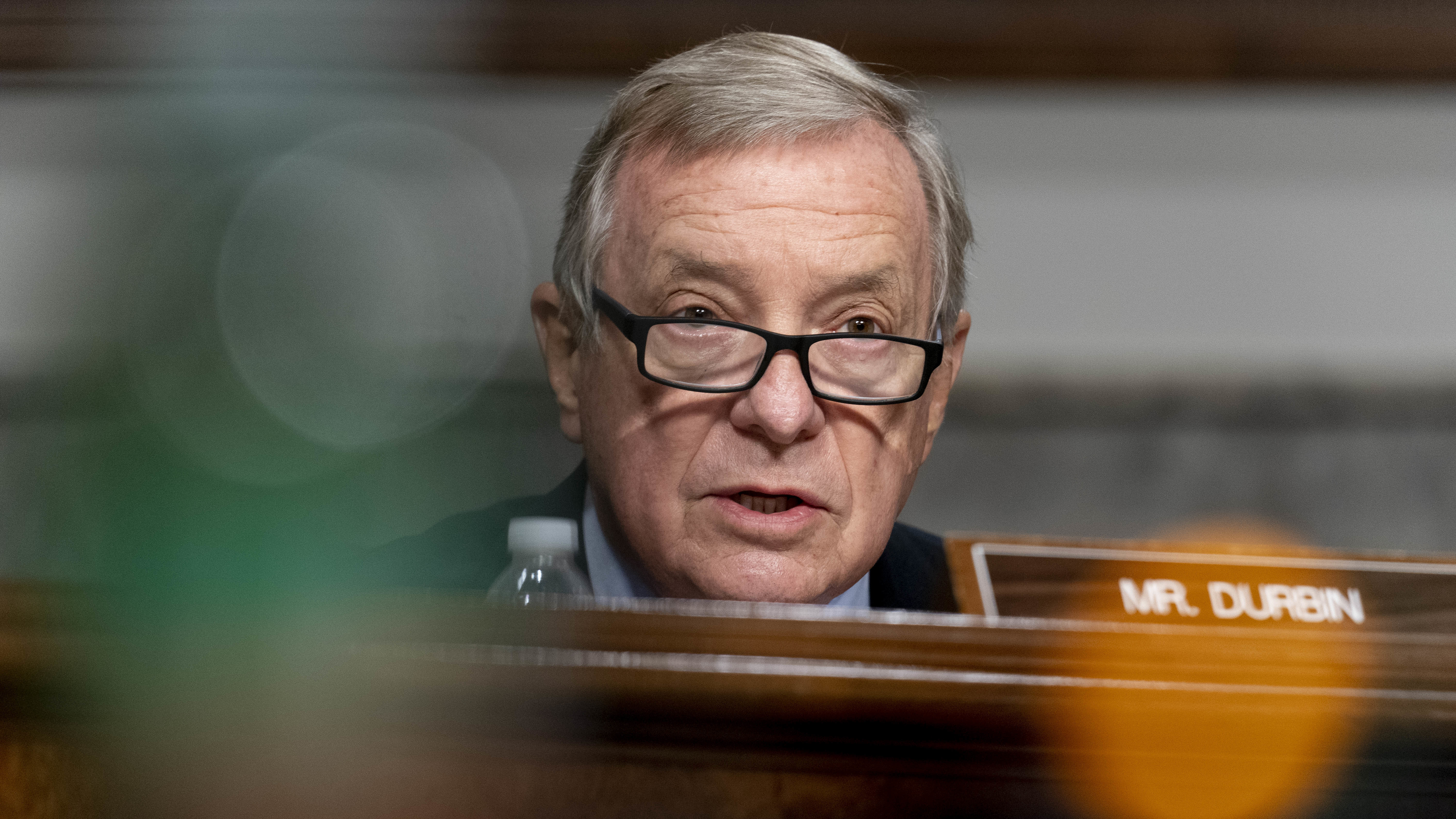 Illinois Democratic Sen. Dick Durbin speaks during a Senate Appropriations subcommittee hearing on Sept. 16. (Pool/AFP via Getty Images)
