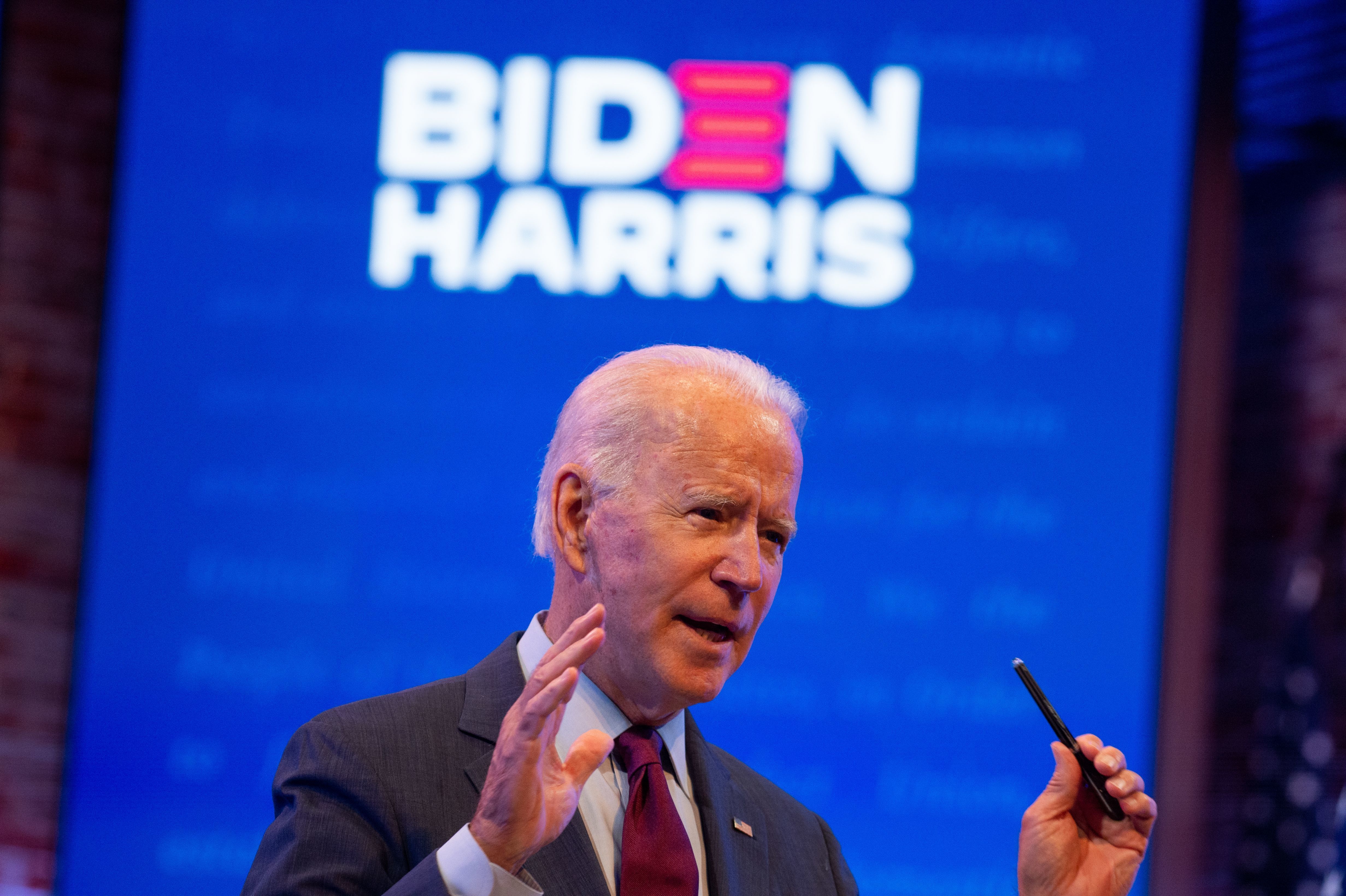Democratic presidential nominee Joe Biden speaks Sunday about President Trump's nomination of Amy Coney Barrett to the Supreme Court. (AFP via Getty Images)