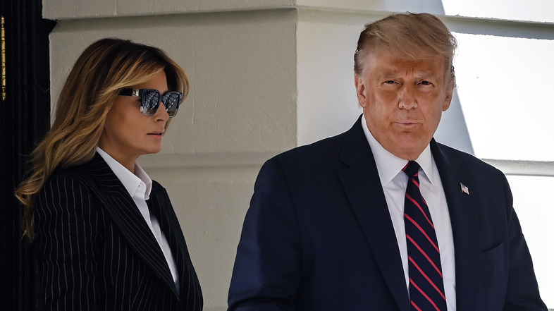 President Trump and first lady Melania Trump leave the White House on Tuesday for the first presidential debate. The president announced early Friday that he and the first lady have tested positive for the coronavirus. (Bill O'Leary/The Washington Post via Getty Images)