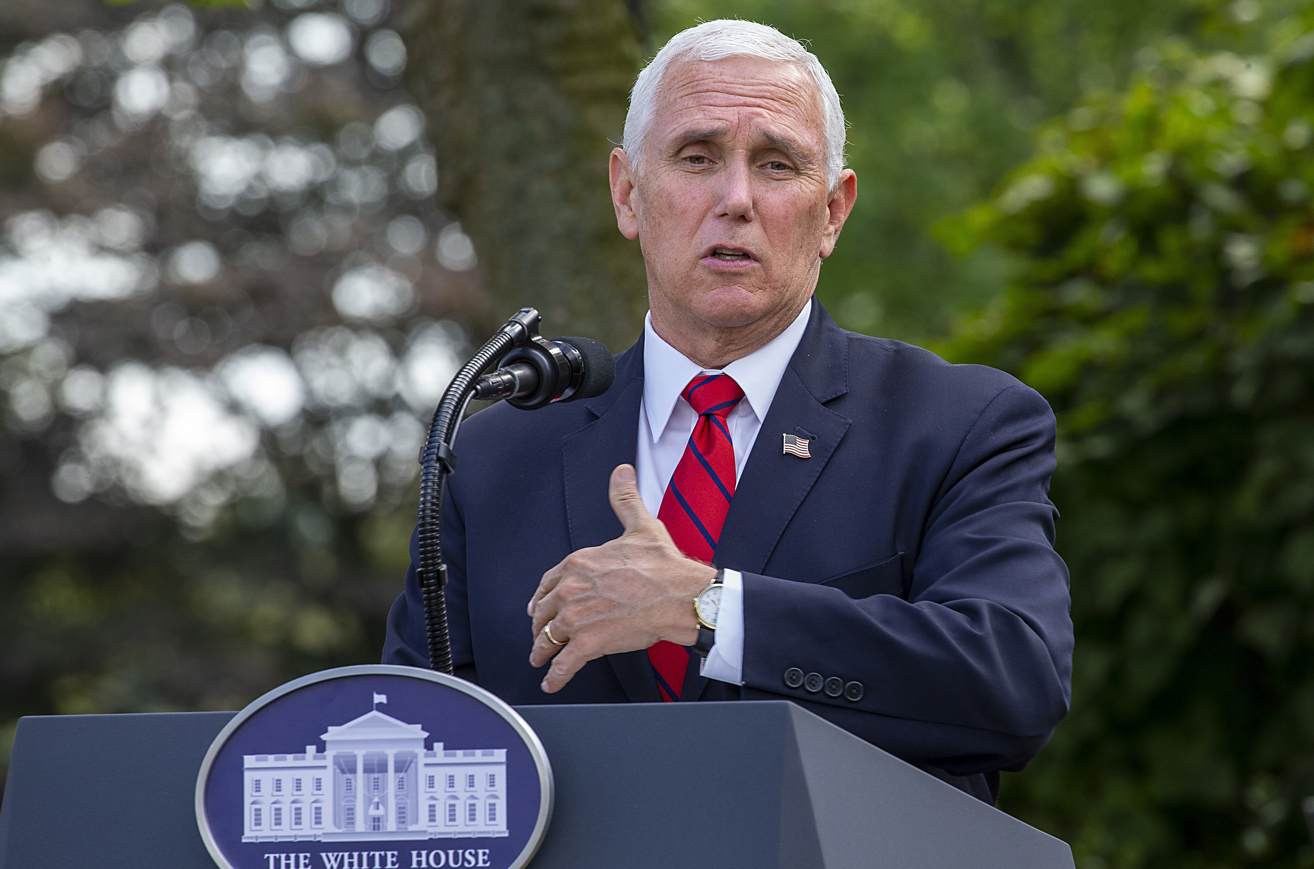Vice President Pence, seen during a press conference at the White House on Sept. 28, will begin a campaign tour through key swing states following the vice presidential debate on Wednesday. (Getty Images)