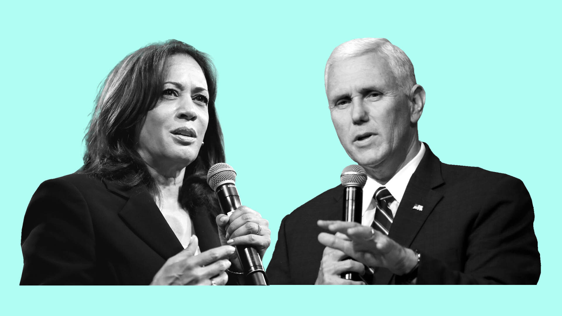 Democratic vice presidential nominee Kamala Harris and Vice President Pence face off in their only debate Wednesday. (Caroline Amenabar/NPR; Gage Skidmore/Flickr)