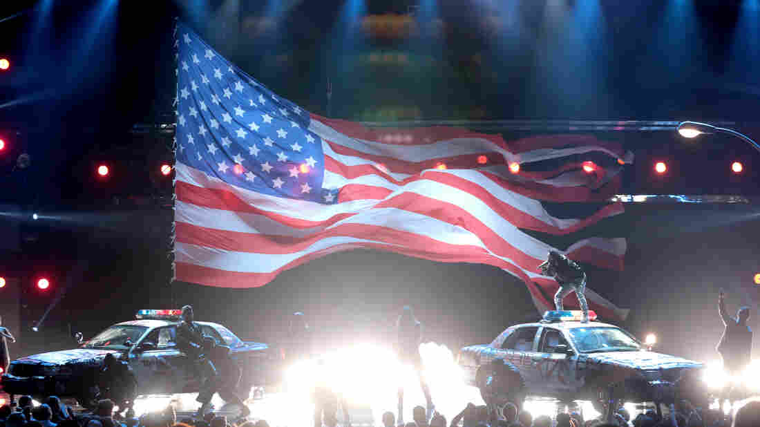 Kendrick Lamar performs "Alright" at the 2015 BET Awards in Los Angeles.
