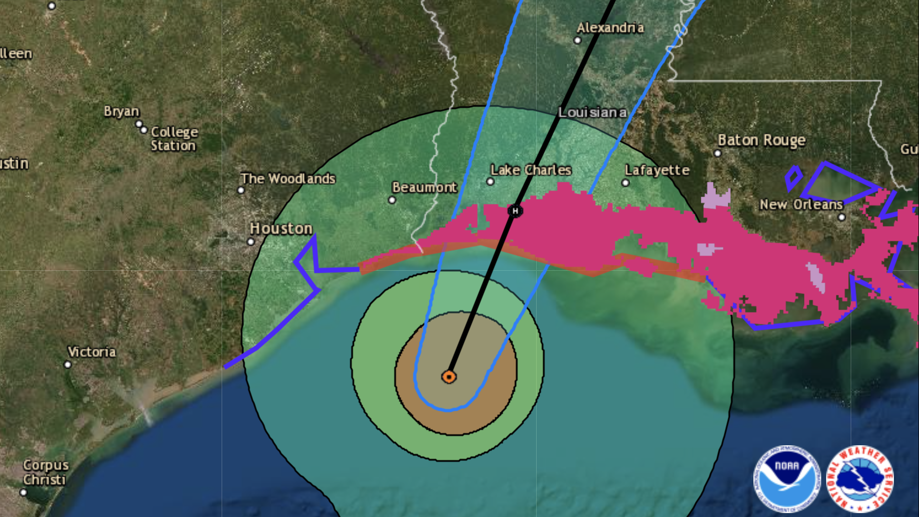 Hurricane Delta is projected to make landfall close to Cameron, La., east of the Texas-Louisiana border — an area where Hurricane Laura devastated communities in August.