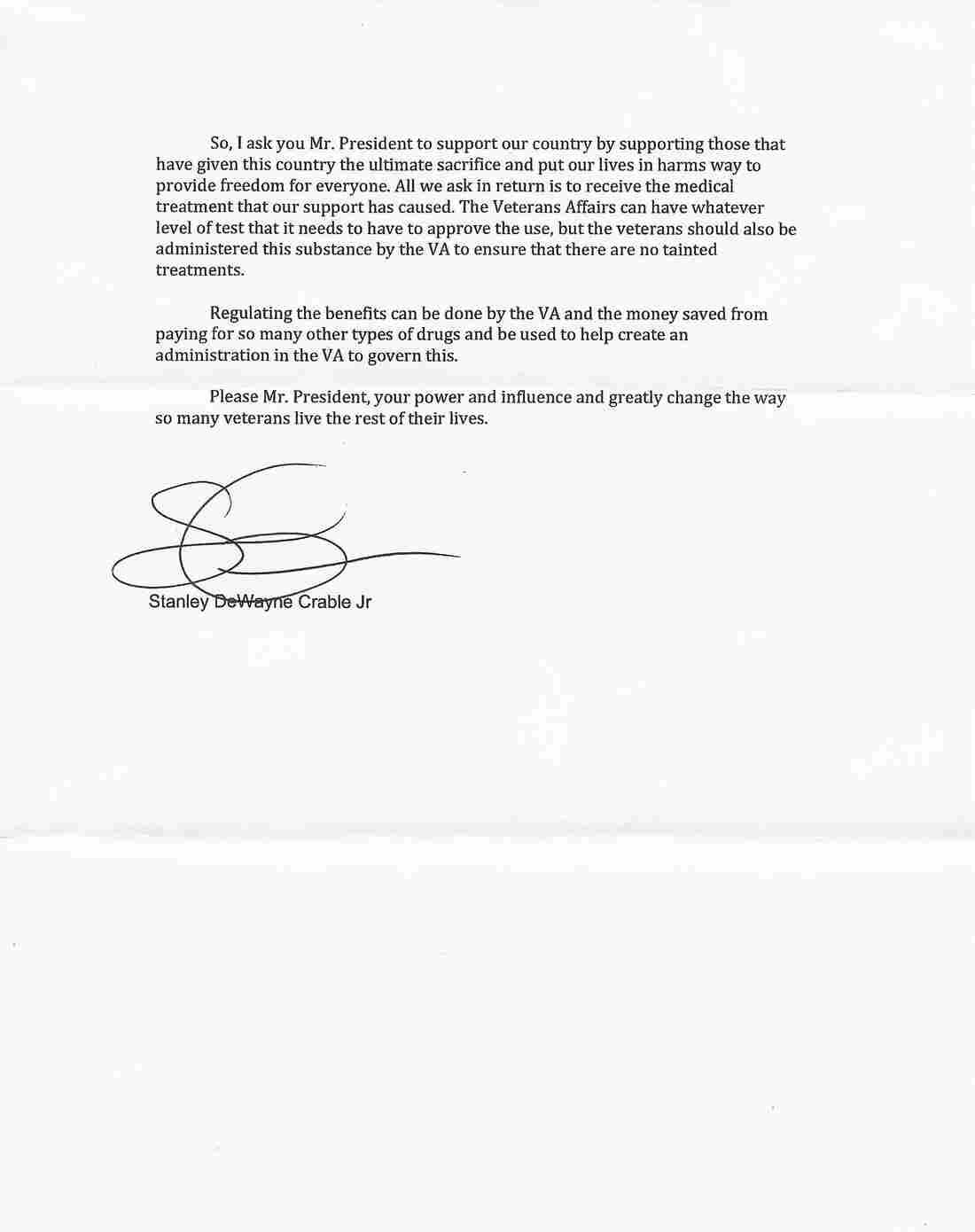 Dewayne Crable letter page 2
