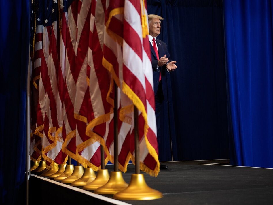 President Trump speaks to seniors in Fort Myers, Fla., with a kinder, gentler message on the coronavirus.