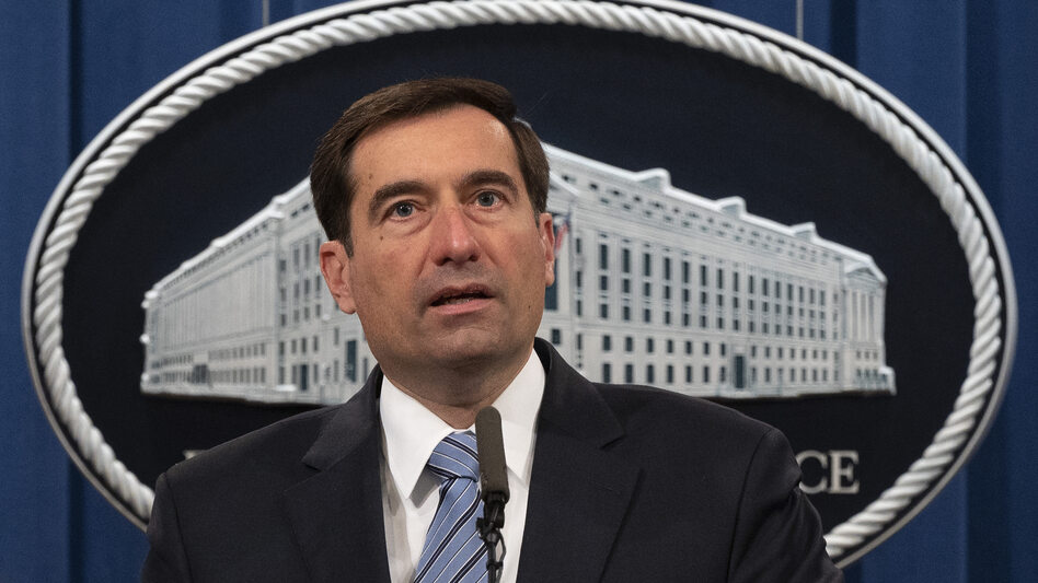 Assistant Attorney General John C. Demers of the Justice Department's National Security Division, pictured on Oct. 7, has announced new charges against Russians allegedly connected to the Russian military intelligence agency GRU. (Jim Watson/Pool/AFP via Getty Images)