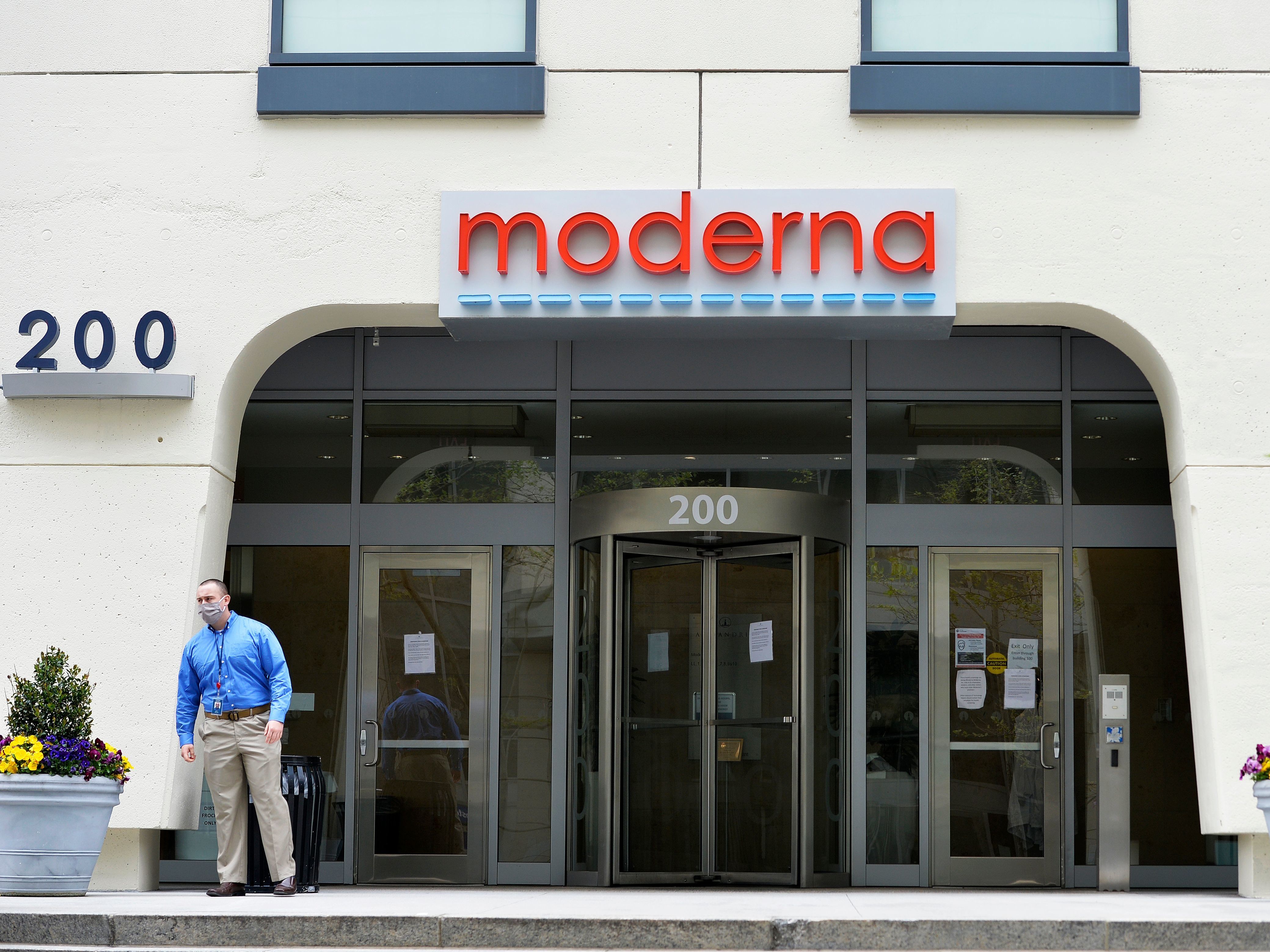 A heavily redacted supply contract between the federal government and vaccine developer Moderna, headquartered in Cambridge, Mass., was released Friday. (AFP via Getty Images)