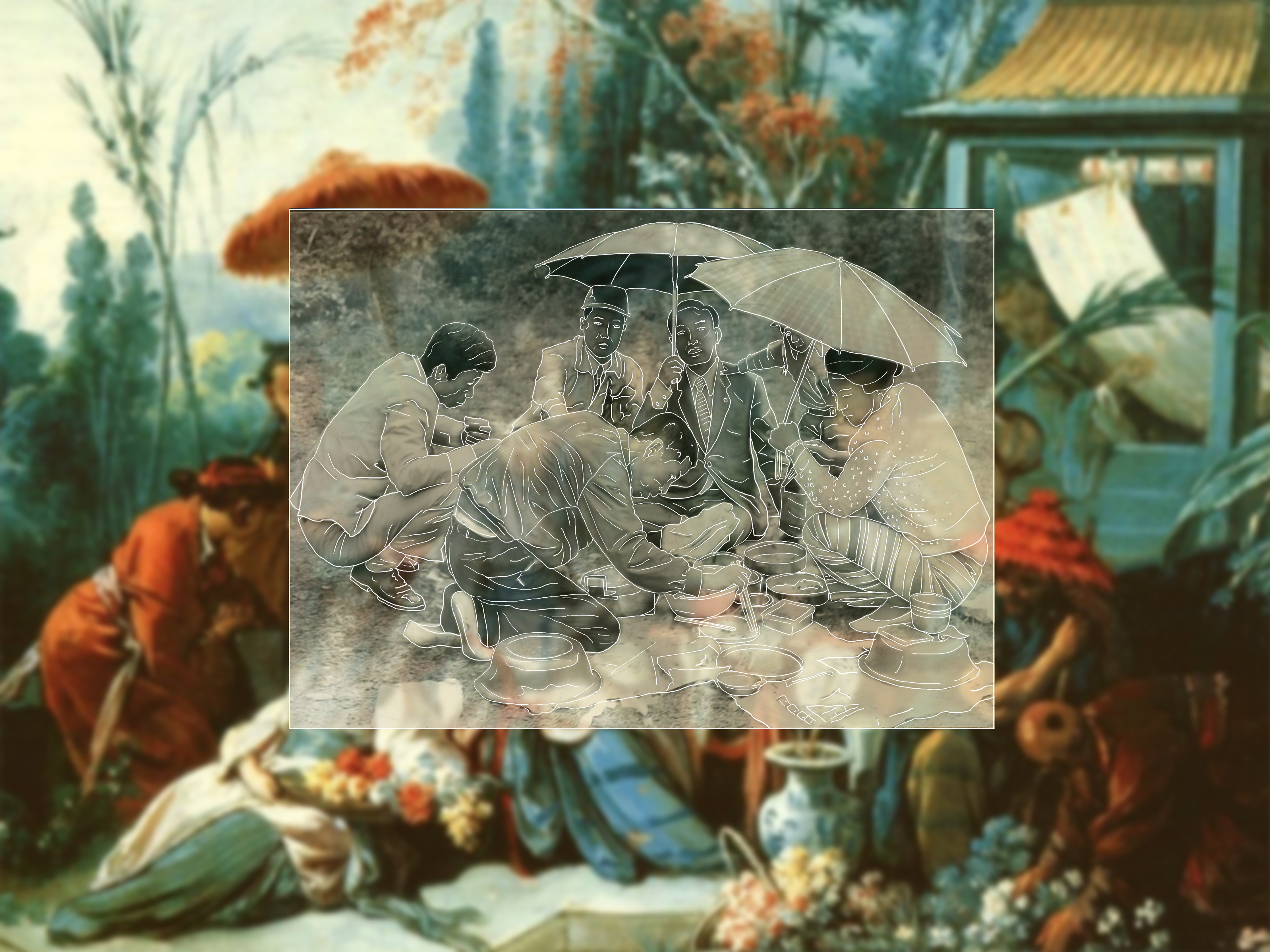 An Artist Explores What 'Crosses The Ocean' In Porcelain And Painted Collage