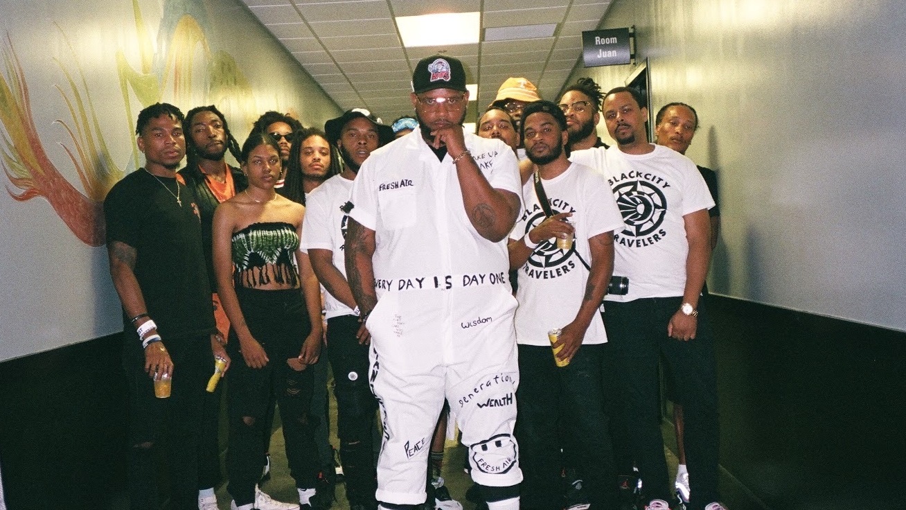 The BlackSon, center, photographed with several members of the BlackCity, Funky Tenn collective. (Courtesy of the artist)