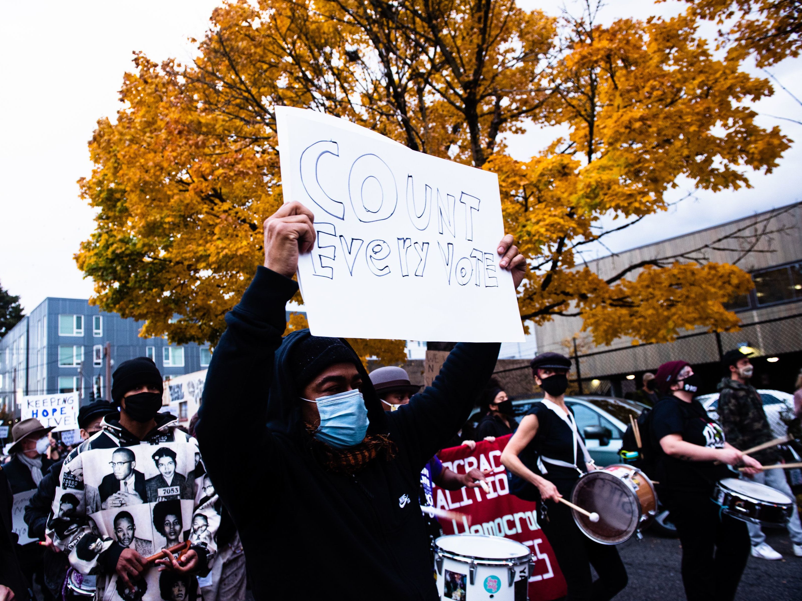 'Count Every Vote!' Large Postelection Protests Seen In Several U.S. Cities NCPR News