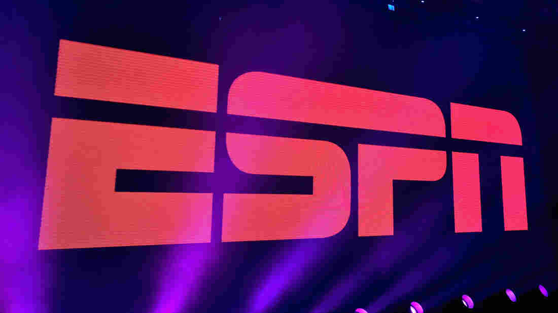 A view of the logo during ESPN The Party on Feb. 5, 2016 in San Francisco.