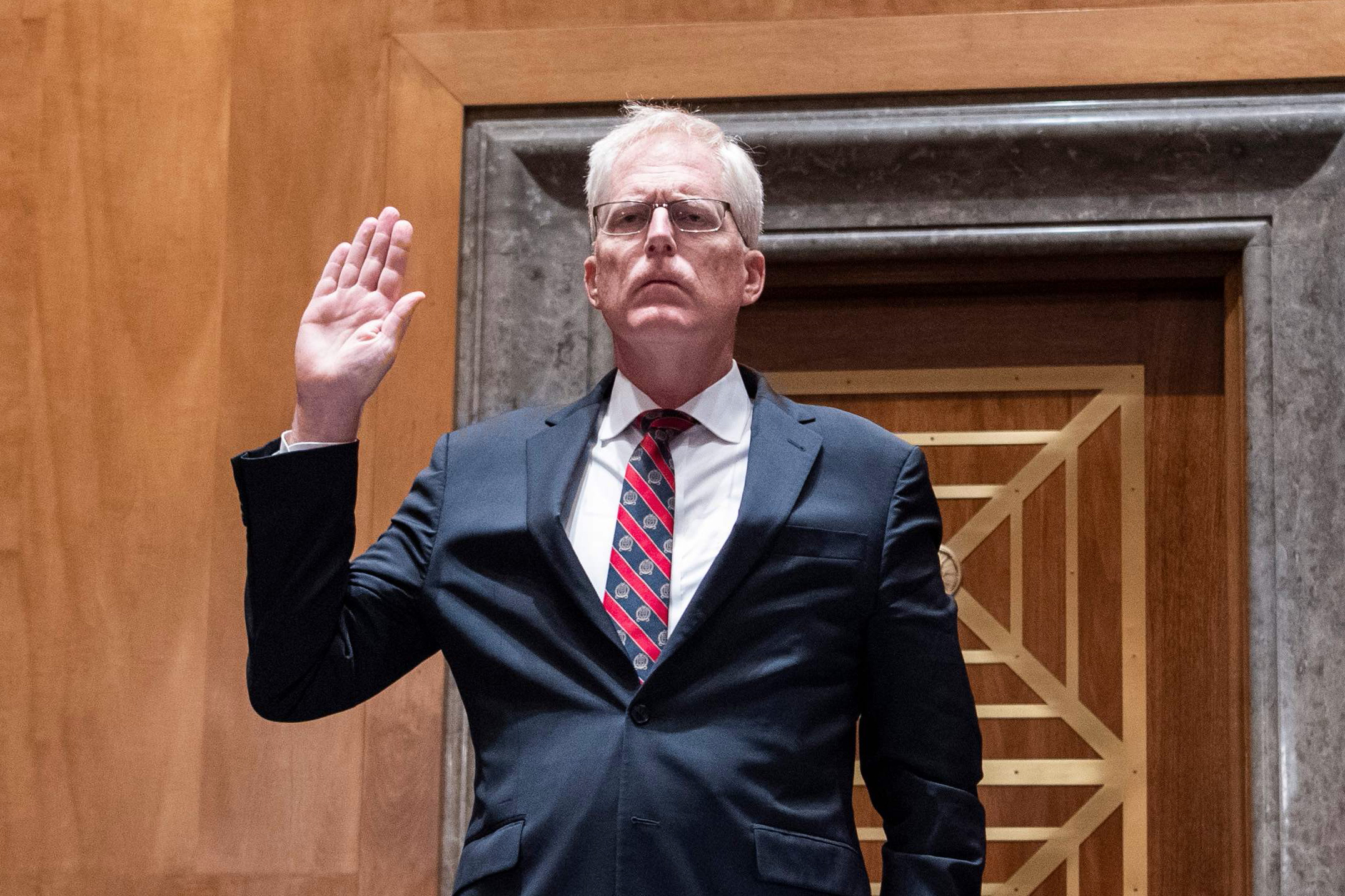 Christopher Miller, seen at a Senate hearing in September, was named acting defense secretary on Monday as part of President Trump's shake-up of the national security community. (Pool/AFP via Getty Images)