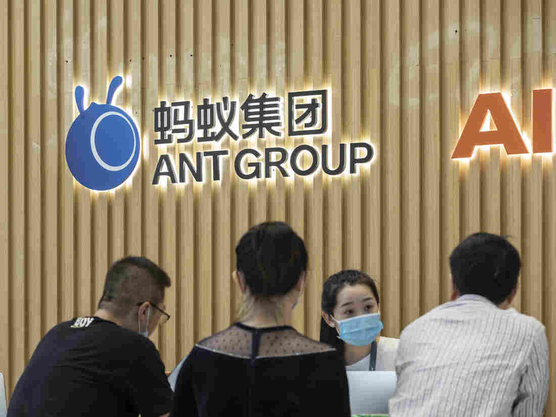 The Ant Group Co. logo is displayed at the company's headquarters in Hangzhou, China, on Monday, Sept. 28, 2020.