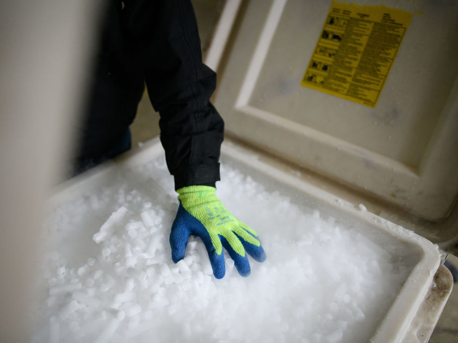 The Pfizer COVID-19 vaccine needs to be stored at minus 70 Celsius. Health care providers will need to store it either in dry ice for shorter stints or in specialized freezers. (Getty Images)