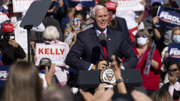 Vice President Mike Pence speaks during a rally Friday in Canton, Ga.
