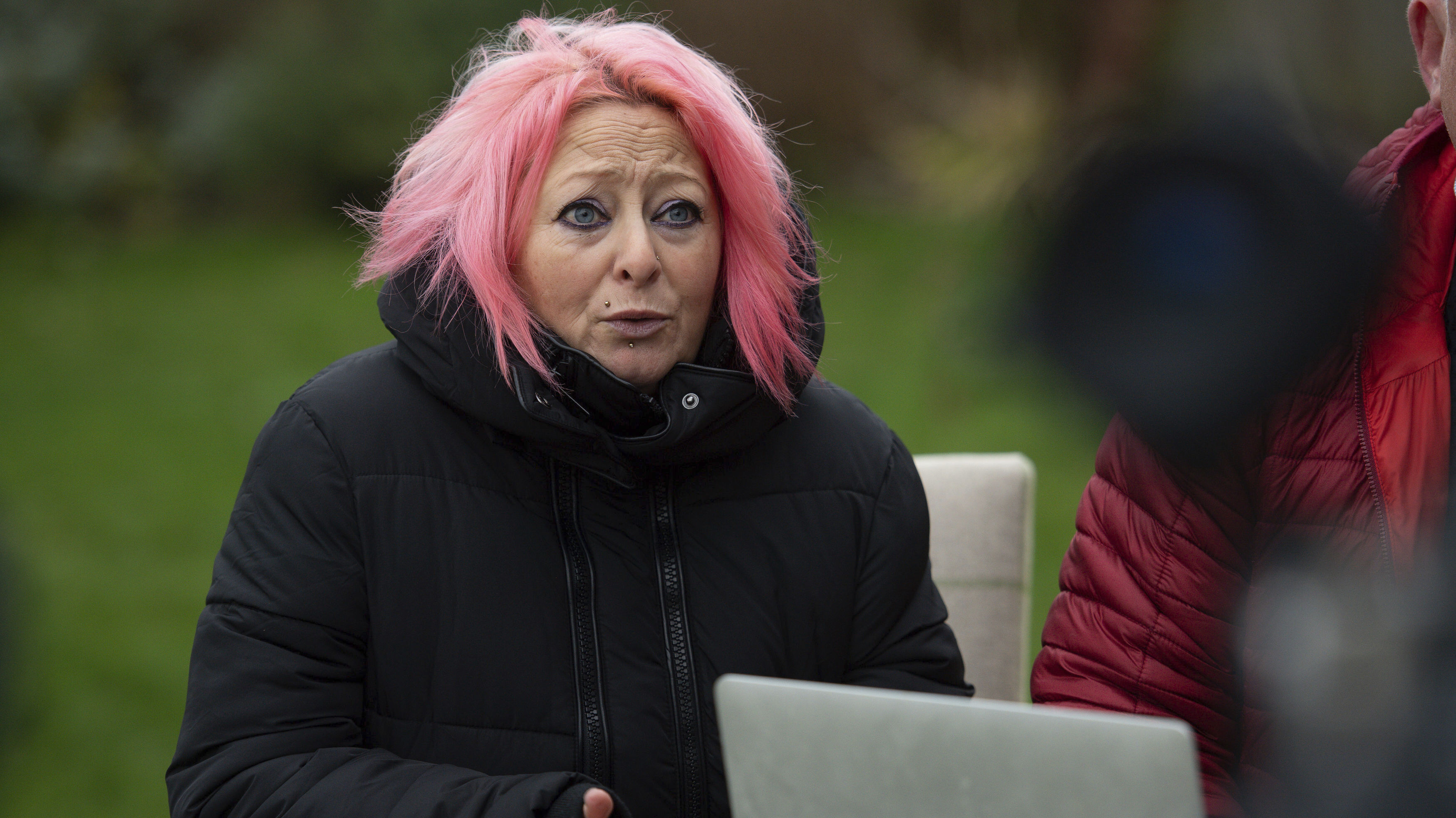 Charlotte Charles, mother of 19-year-old Harry Dunn, is seen in Charlton, England, on Tuesday. Dunn