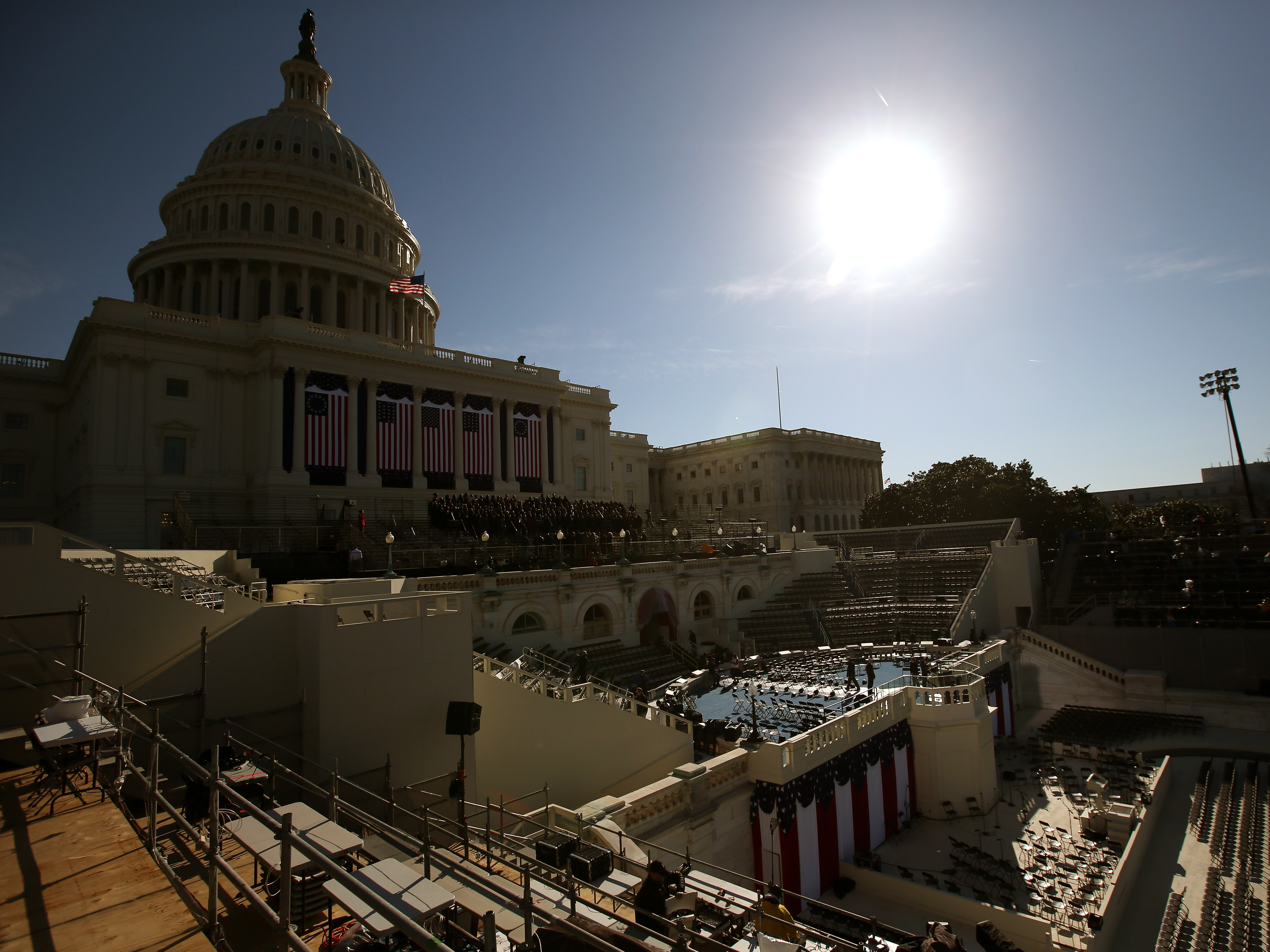 The stage at the U.S. Capitol ahead of President Barack Obama's second inauguration in 2013. (Getty Images)