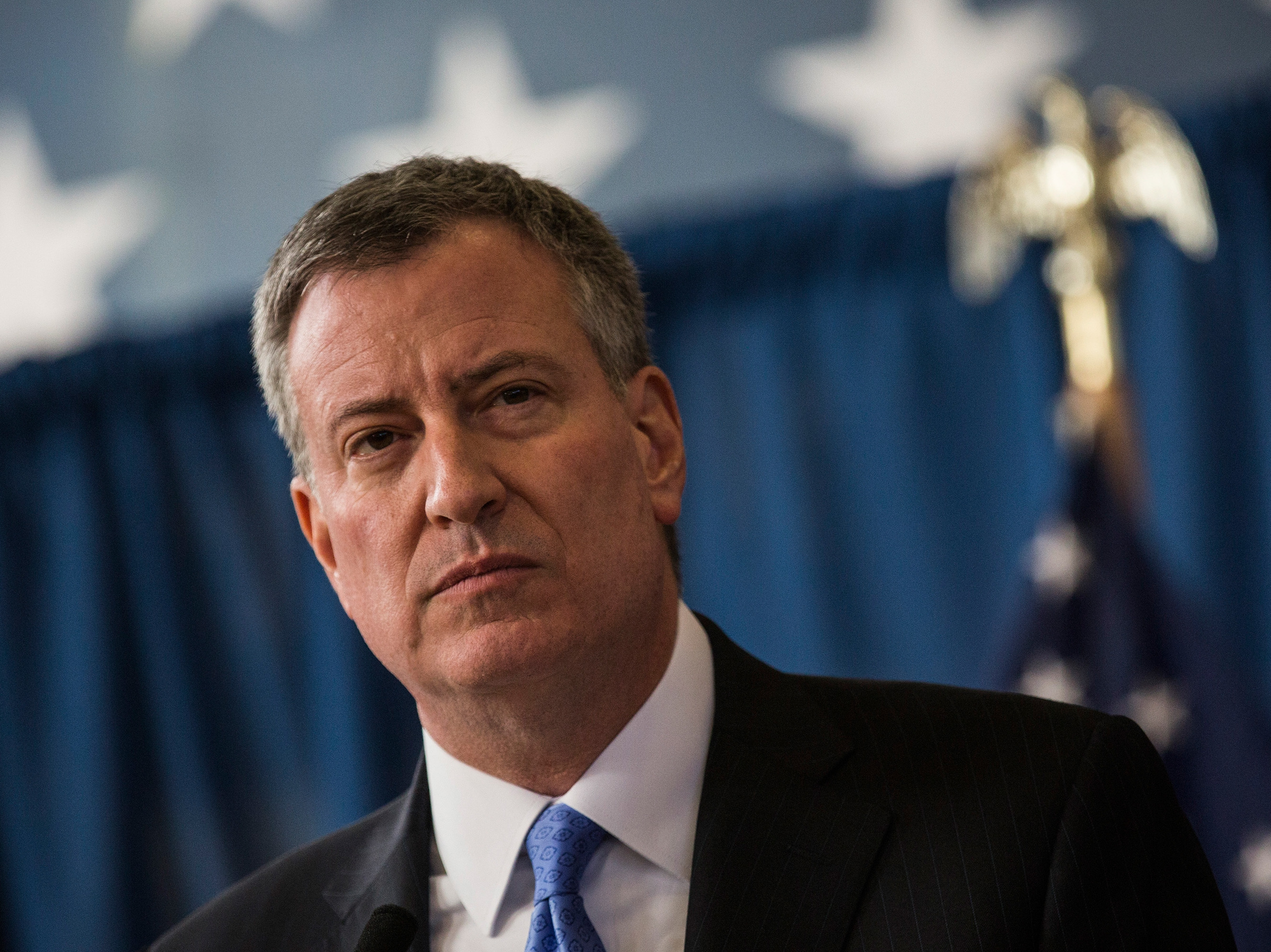 New York City Mayor Bill de Blasio said Sunday that the city will no longer use its previous threshold for closing schools. (Getty Images)