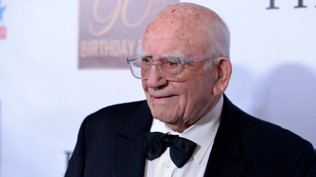 Actor Ed Asner, attending his 90th birthday party in Nov. 2019 in Hollywood, Calif.