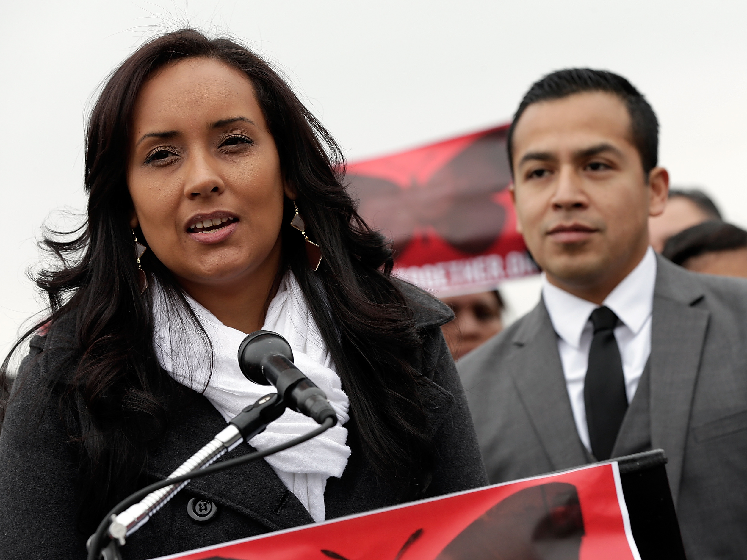 Erika Andiola, an immigrant rights activist, speaks at a news conference about immigration reform in 2013. (Getty Images)