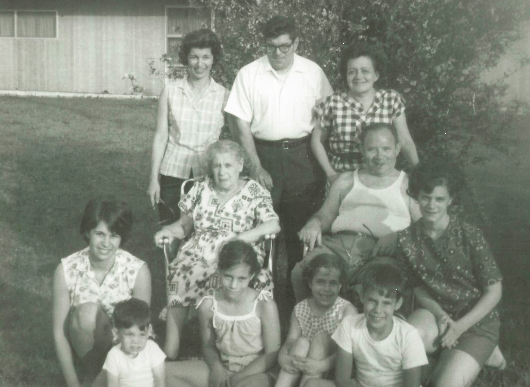 Howard Berkes (seated, front row right) volunteered to be part of a COVID-19 research study this year. He says his family, photographed here in the 1960s, had a history of stepping up during difficult times. That includes his grandparents (in middle), who fled the pogroms of Eastern Europe in the 1920s to raise a family in the United States. (Berkes family)