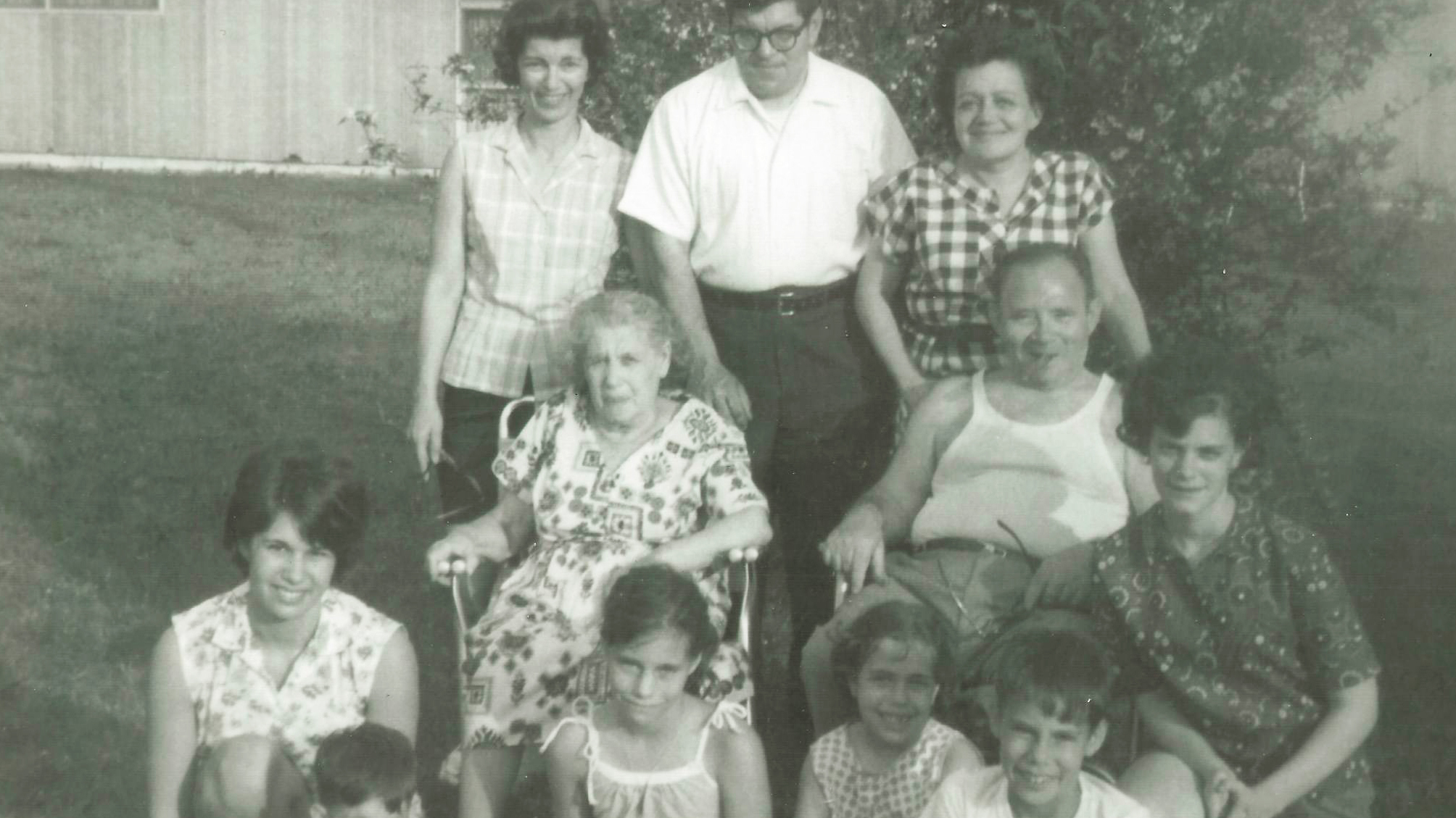 Howard Berkes (seated, front row right) volunteered to be part of a COVID-19 research study this year. He says his family, photographed here in the 1960s, had a history of stepping up during difficult times. That includes his grandparents (in middle), who fled the pogroms of Eastern Europe in the 1920s to raise a family in the United States.
