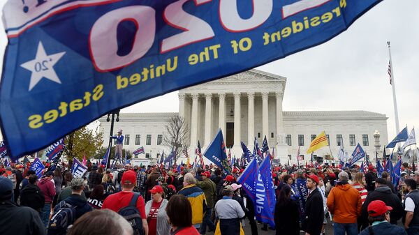 Supporters of President Trump participate in the Million MAGA March to protest the outcome of the 2020 presidential election, in front of the U.S. Supreme Court on December 12, 2020 in Washington, D.C.