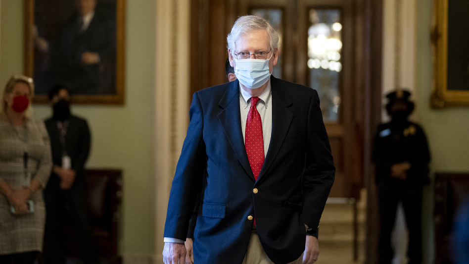 Senate Majority Leader Mitch McConnell, R-Ky., here at the Capitol on Friday, acknowledged Joe Biden as president-elect in a speech on the Senate floor Tuesday for the first time since the election. (Stefani Reynolds/Getty Images)