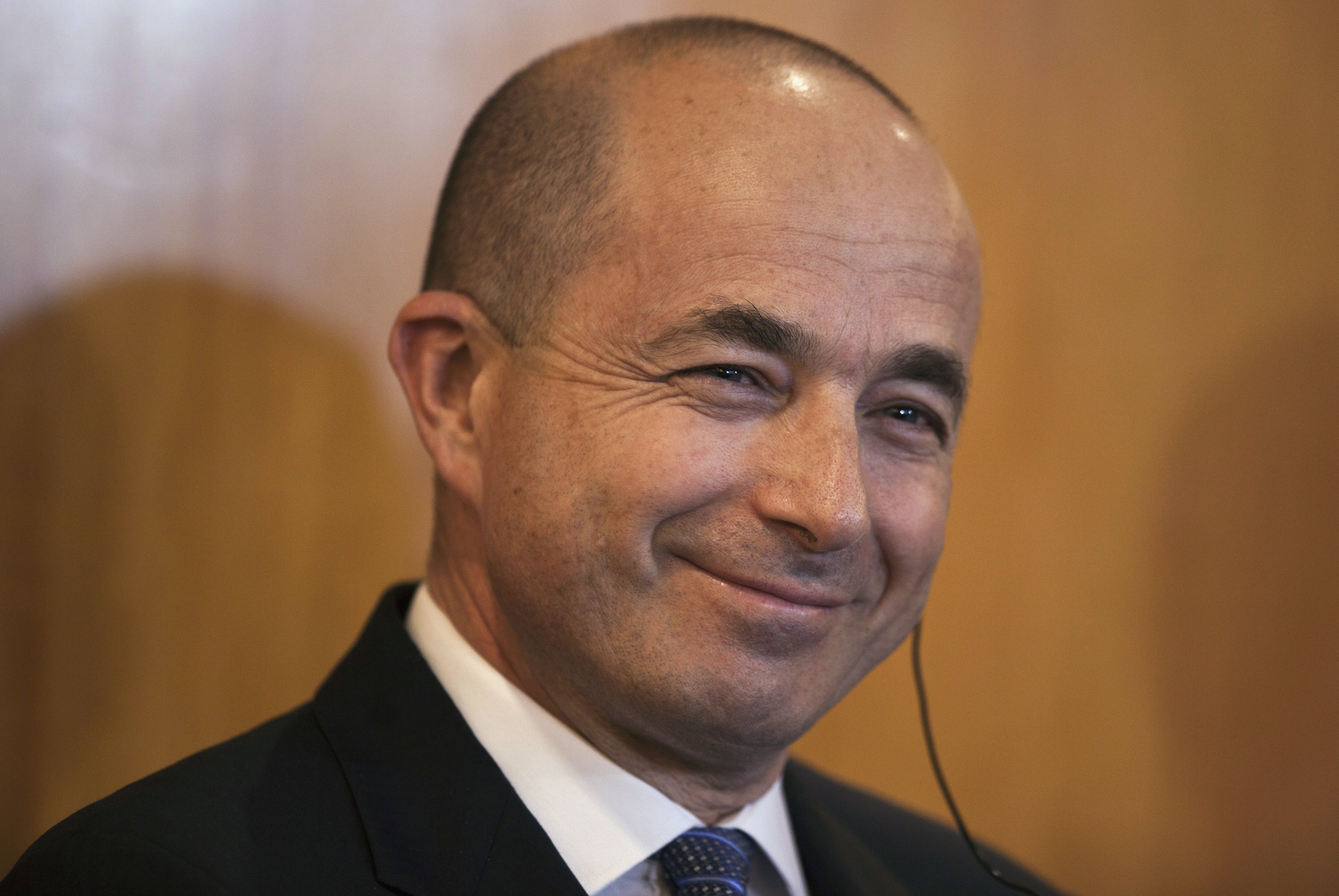 Jeremy Levin attends a news conference in Tel Aviv, Israel in 2012. He is currently the CEO of Ovid Therapeutics and chairman of the Biotechnology Innovation Organization.